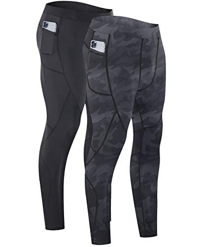 Milin Naco Men's Compression Pants - Breathable Workout Leggings for Running, Skiing & Gym - Moisture Wicking Base Layer for Sports & Outdoor Activities