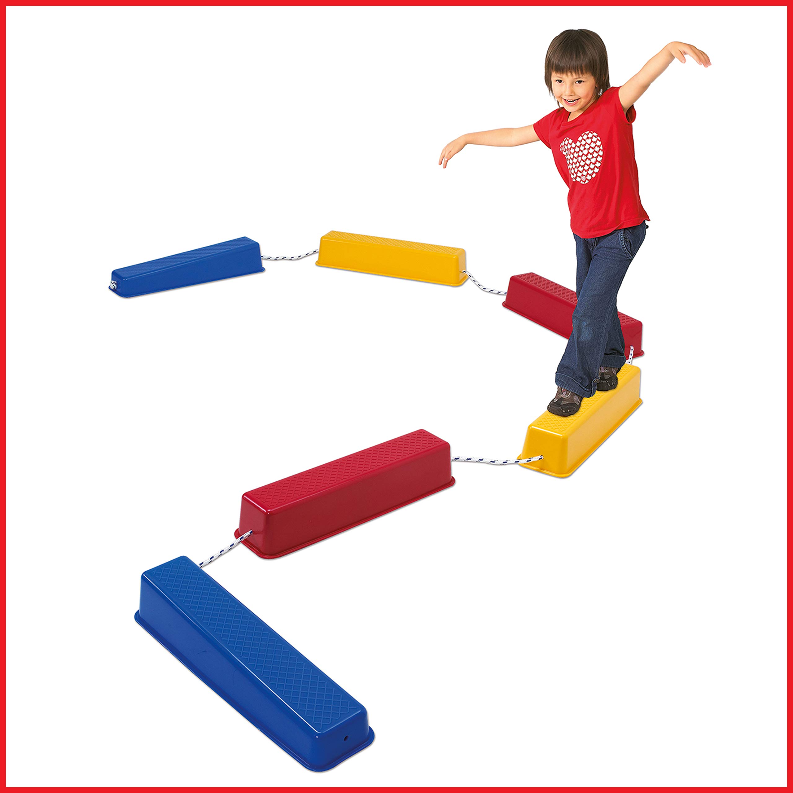 Edx Education Step-a-Logs - Stackable Balance Beams for Kids - Indoor & Outdoor Gross Motor Skills Toys - Coordination Building Exercise Equipment for Playrooms, Backyards & Preschools