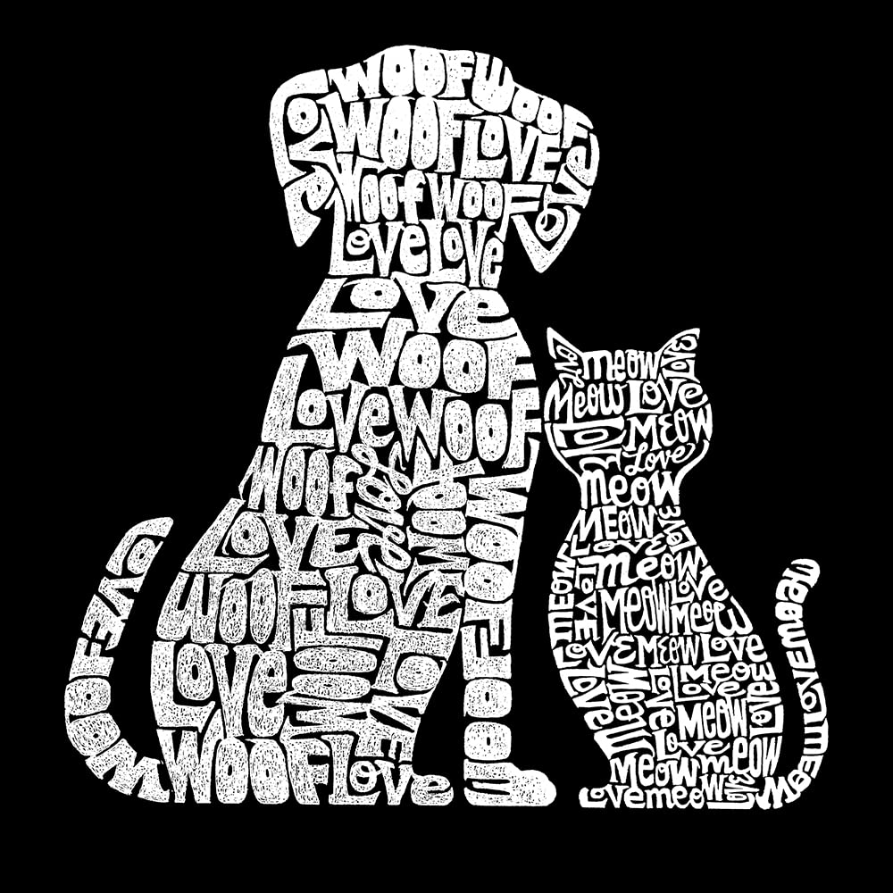 LA POP ART Women's Word Art Hooded Sweatshirt - Cute Dog & Cat Lover Graphic Pullover | Soft Fleece Hoodie for Pet Owners | Perfect for Casual Wear, Gifts & Animal Lover Outfits