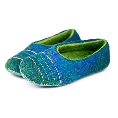 BureBure Women's Cozy Felted Wool Slippers - Soft Indoor House Shoes for Mothers Day Gifts - Perfect for Home, Lounge & Spa Relaxation