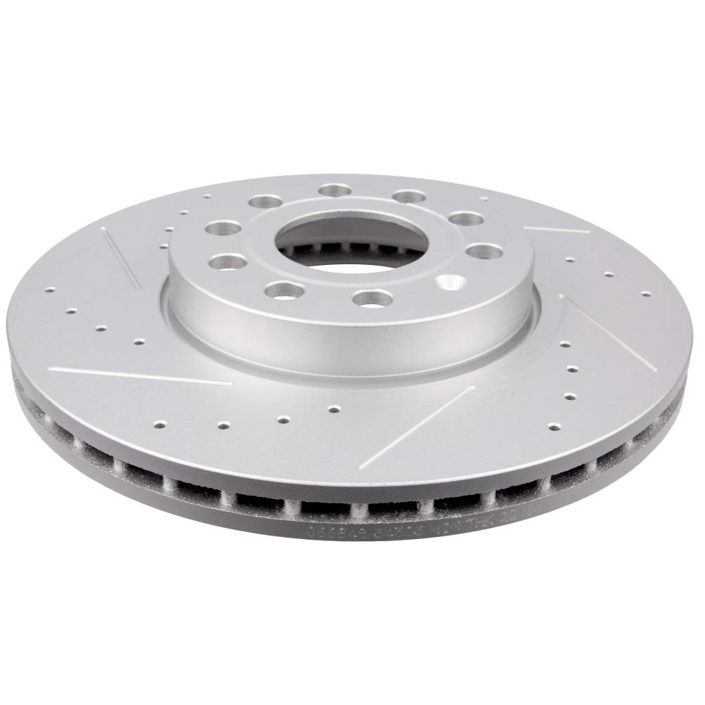 OCPTY Front & Rear Brake Rotors Kit - Compatible with Audi A3 (2010-2012), VW Beetle (2013-2015, 2018), VW Eos (2016), VW Golf (2014-2016), VW Golf SportWagen (2015), VW Jetta (2012-2018) - High Performance Disc Brakes for Smooth Stopping & Safe Driving