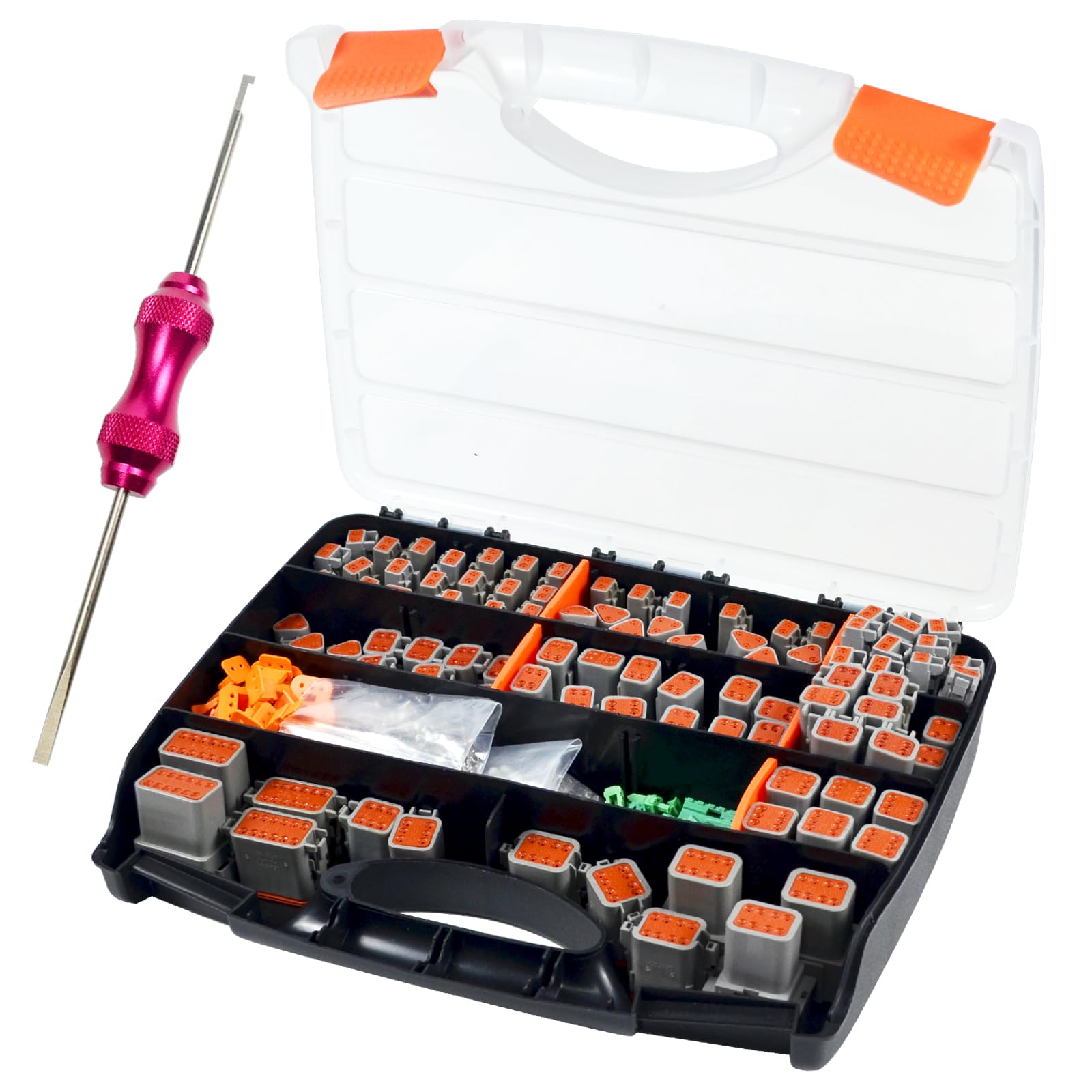 685 PCS Deutsch Connector Kit - 2 3 4 6 8 12 Pin Grey DT Connectors with 16# Stamped Contacts & Removal Tool | Waterproof Automotive Electrical Connectors for Car, Truck, Motorcycle & Marine Wiring Repairs