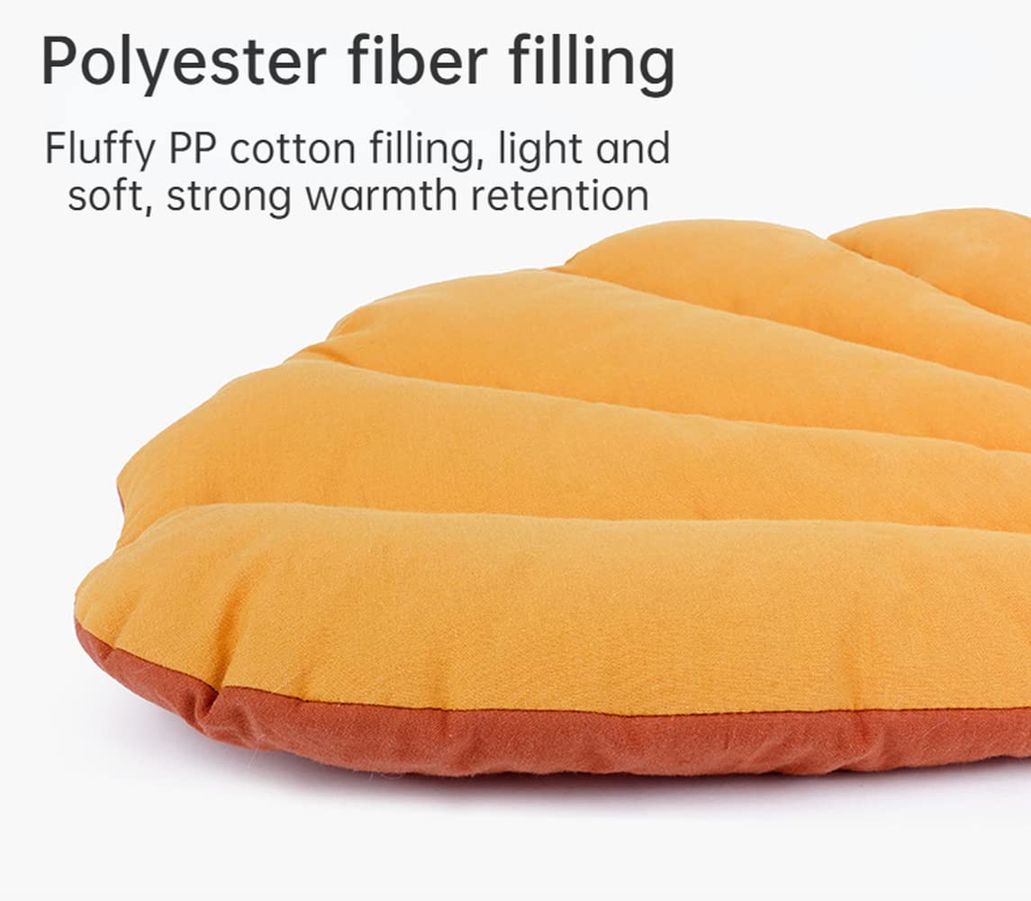 **Leaf-Shaped Cat Bed - Reversible Warm & Comfortable Pet Mat for Cats & Dogs - Indoor Cozy Floor Pad with Cartoon Design - Perfect for Winter Napping & Lounging**