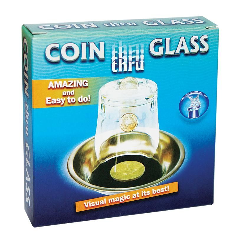 Coin Through Glass Magic Trick - Professional Illusion Prop for Magicians & Beginners - Perfect for Stage Shows, Close-Up Magic, and Party Performances