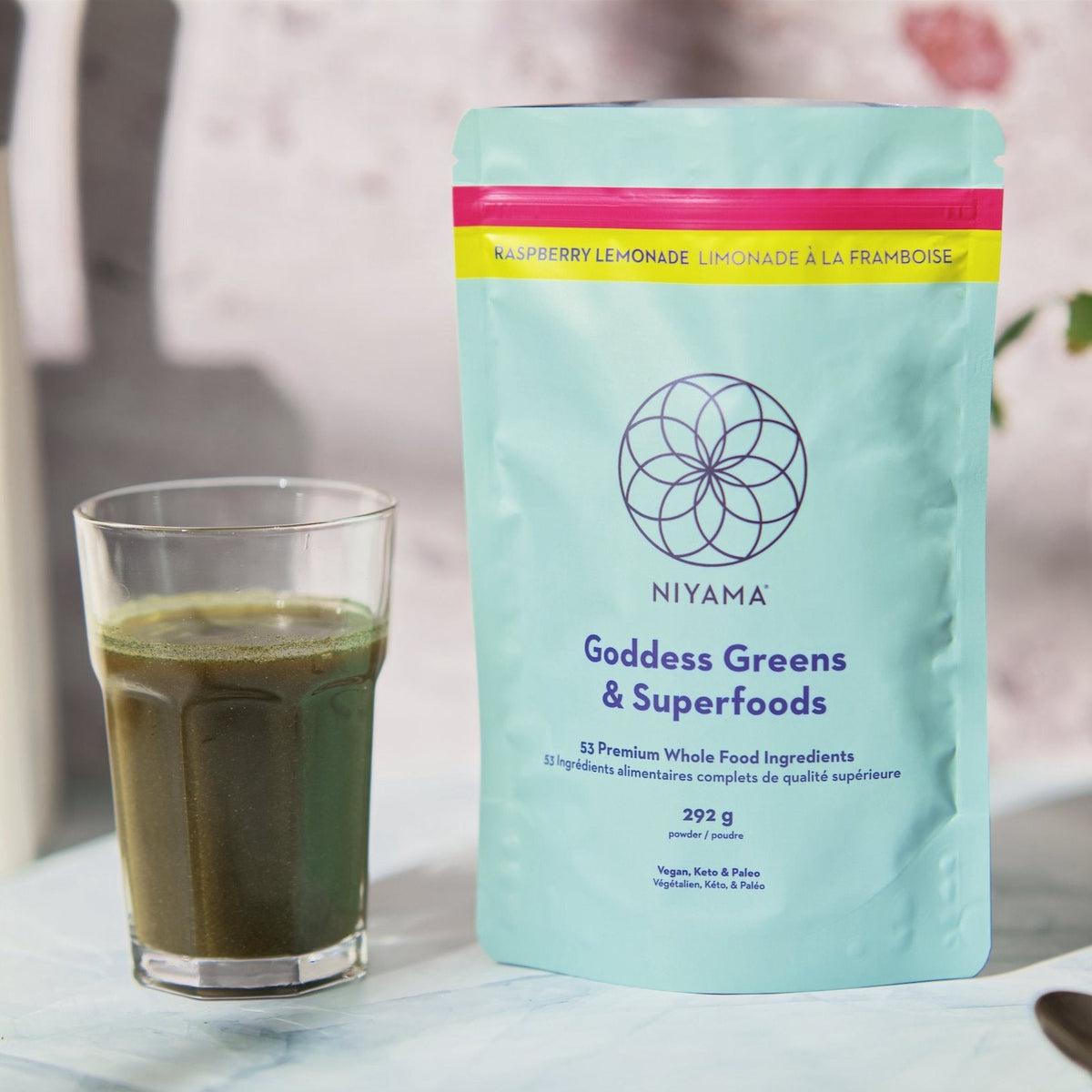 Goddess Greens & Superfoods Raspberry Lemonade Powder - Organic Antioxidant Drink Mix for Energy & Detox | Perfect for Smoothies, Post-Workout Recovery & Healthy Lifestyle