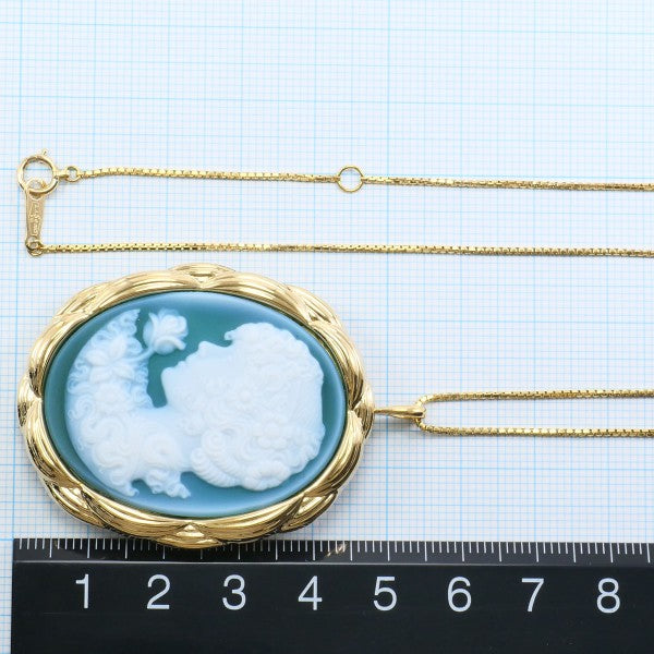 18K Yellow Gold Cameo Necklace and Brooch Set - Vintage Two-Way Pendant for Women - Perfect for Weddings, Parties & Special Occasions