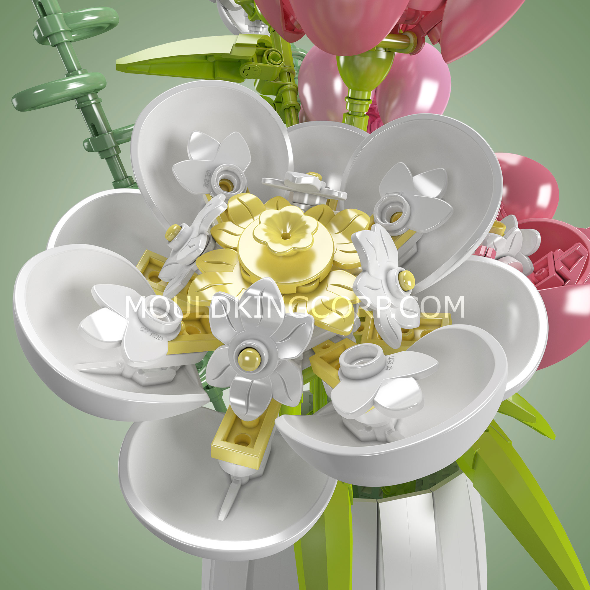 Mould King 10059 Peony Flowers Bouquet Building Set - 866 PCS DIY Creative Building Blocks for Adults, Home Decor, Gift Idea | Perfect for Birthday, Wedding, Anniversary & Home Decoration