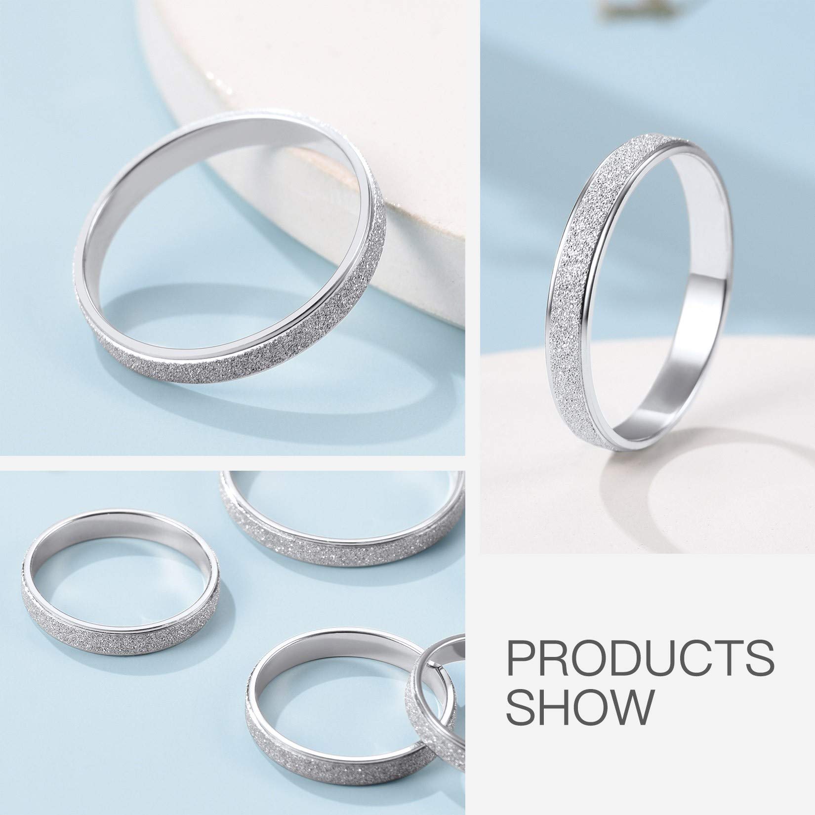 Suplight 925 Sterling Silver Triple Interlocked Ring Set - Engravable 2mm/3mm/5mm Simple Plain Band Rings for Women & Men (Gift Box Included) - Perfect for Anniversaries, Weddings & Everyday Wear