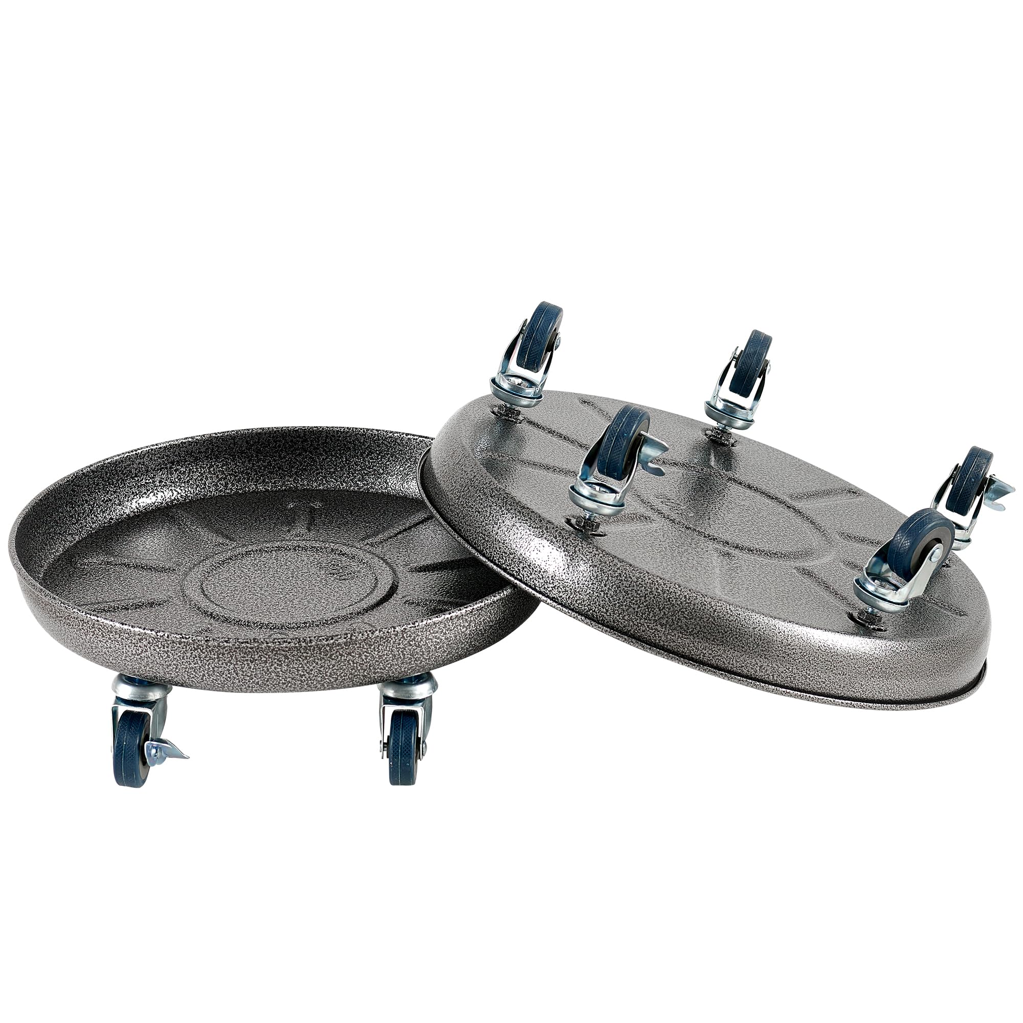 Choclaif 3-Pack Heavy Duty Plant Caddy with Wheels - 16 Inch Round Pot Trolley for Indoor & Outdoor Use - Silver Universal Rolling Plant Stand for Garden, Patio, and Home Decor