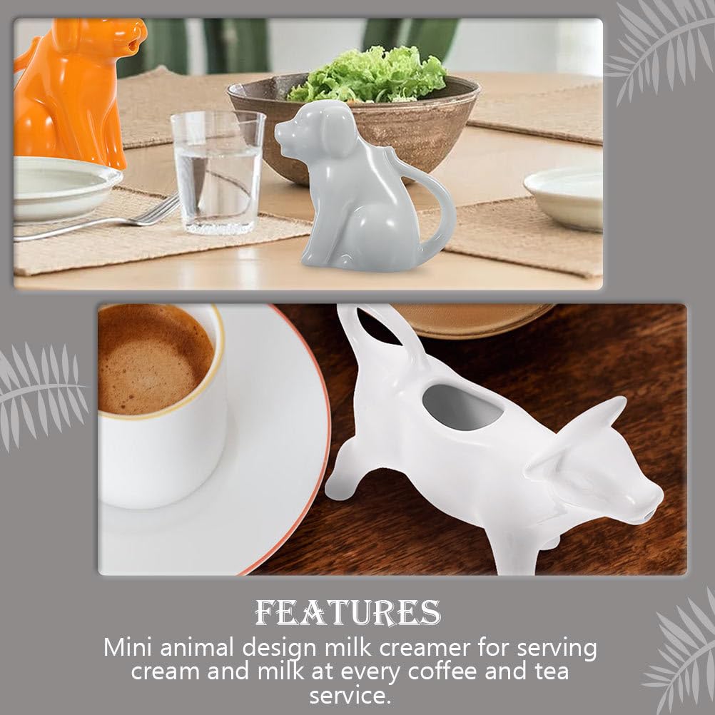 FOMIYES 2-Piece Animal Shaped Ceramic Creamer Pitcher Set - Hand Painted White Milk Jug with Handle for Coffee, Tea, Syrup - Perfect for Kitchen, Dining Table, and Gift Giving