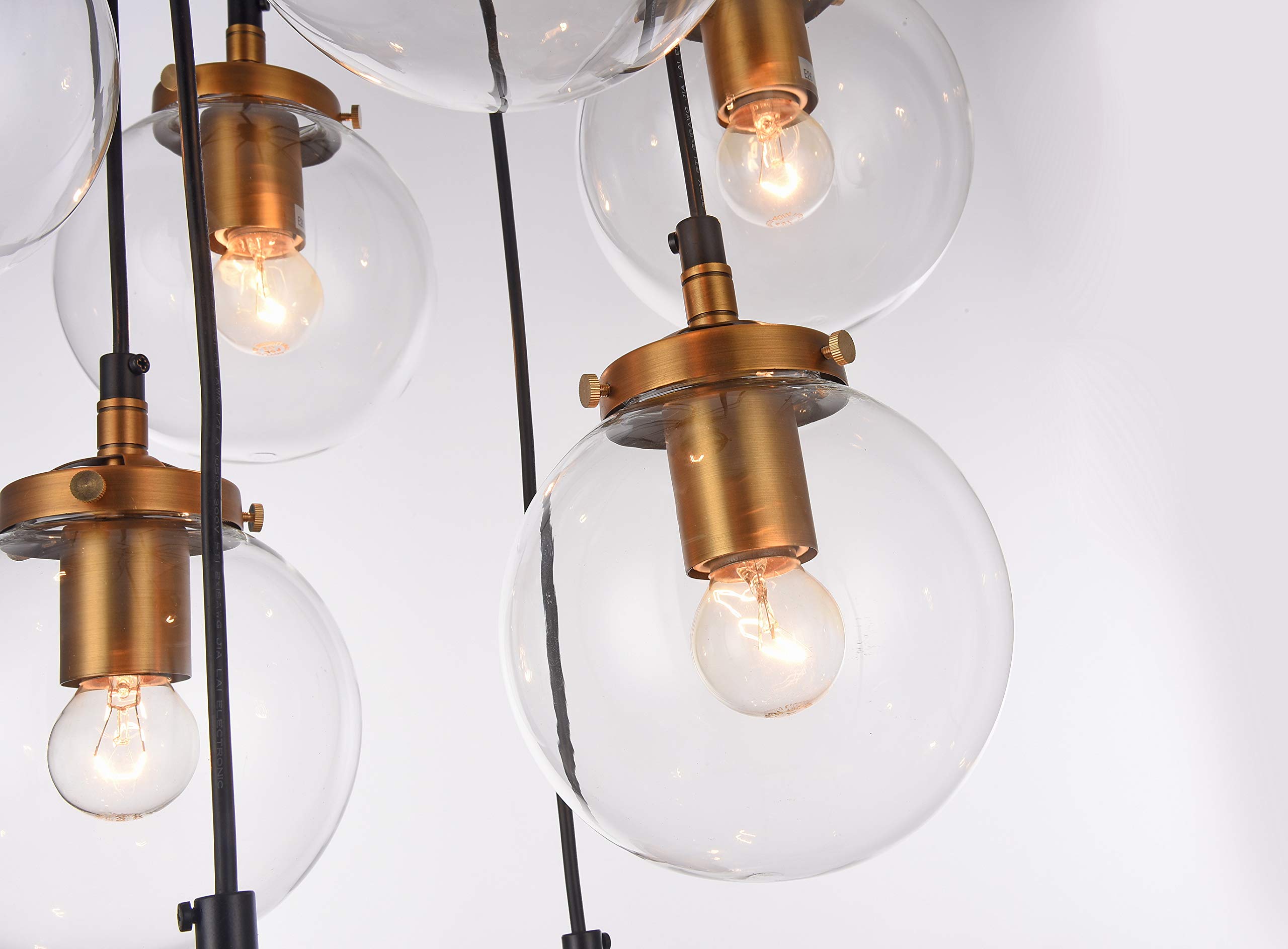DU109 8-Light Modern Black Ceiling Light Fixture - Perfect for Dining Room, Living Room & Bedroom Lighting