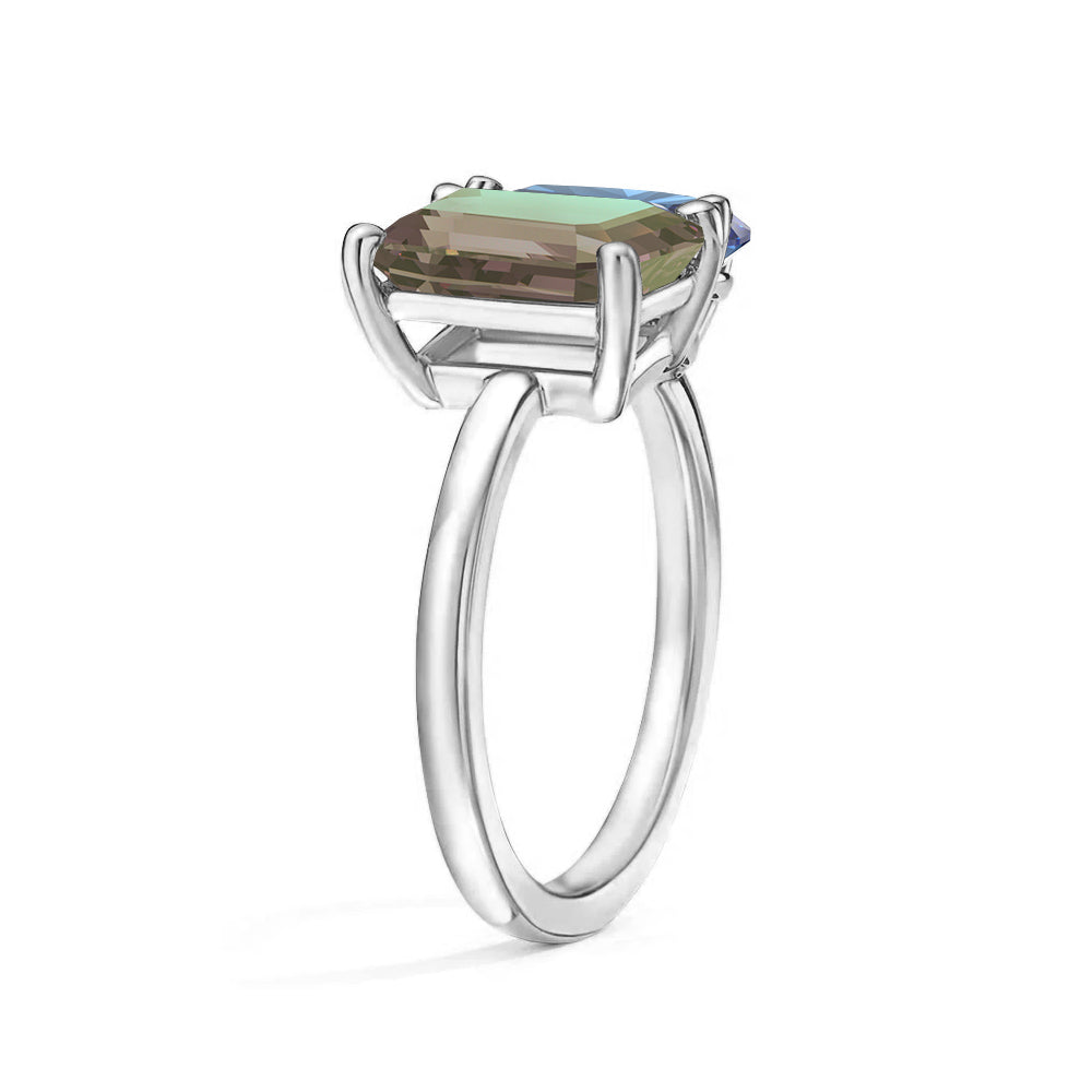 Personalized Alexandrite Toi et Moi Anniversary Ring - Custom Birthstone Jewelry for Couples, Engagements & Romantic Gifts