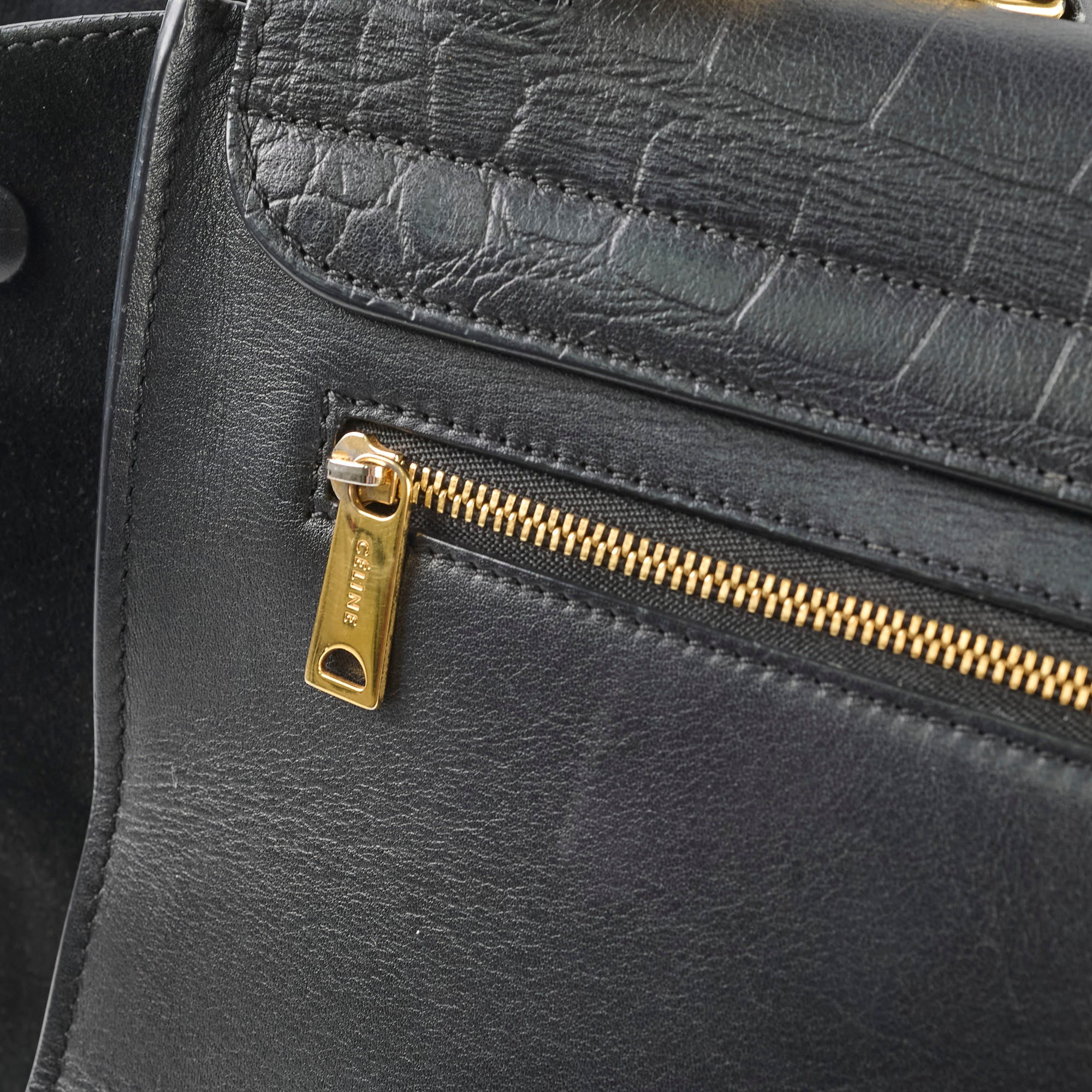 Celine Medium Trapeze All Black Leather Handbag - Stylish Crossbody Bag for Women, Perfect for Work, Travel & Evening Out