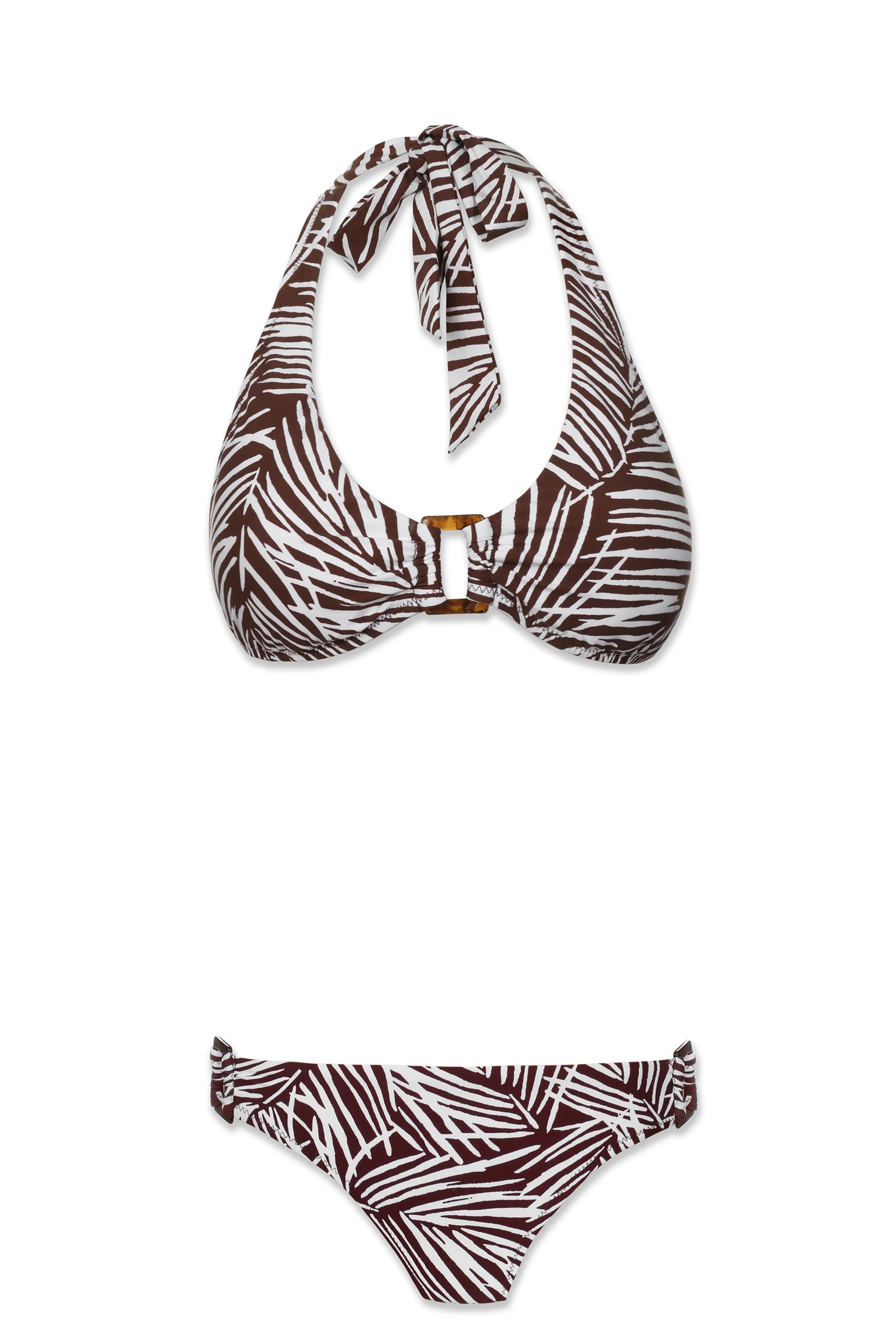 Tortoise Halter Top | Paradise Palm Print Women's Swimwear | Perfect for Beach Vacations & Pool Parties