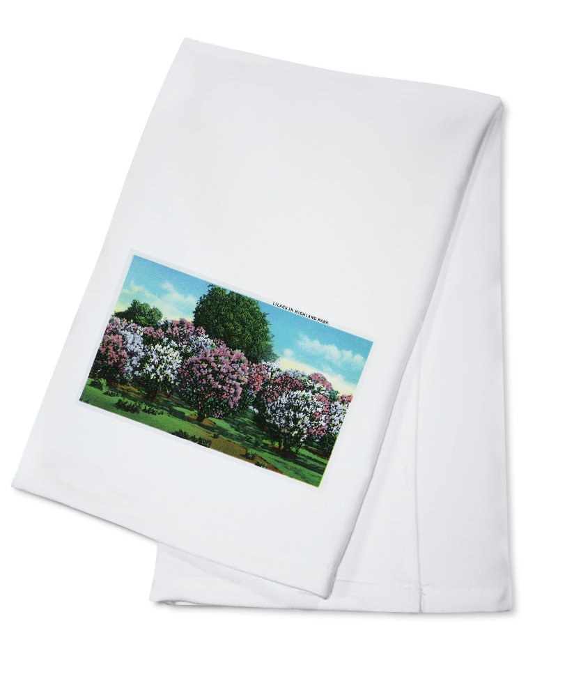 Rochester NY Highland Park Lilacs 100% Cotton Tea Towel - Decorative Hand Towel for Kitchen, Home Decor & Gifts (Perfect for Spring Decor, Housewarming & Cottagecore Aesthetic)