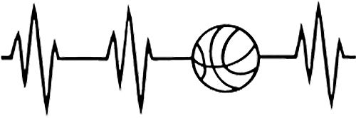 Basketball Heartbeat Sticker - Waterproof Vinyl Decal for Cars, Trucks, Laptops, Walls & Windows - Perfect for Sports Fans, Home Decor & Vehicle Customization