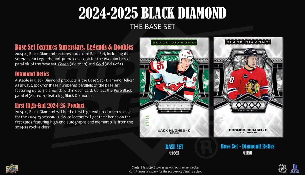 2024-25 Upper Deck Black Diamond Hockey Hobby 10 Box Case - Premium Collectible Trading Cards for NHL Fans & Sports Memorabilia Collectors - Perfect for Gifts, Investments, and Game Day Excitement