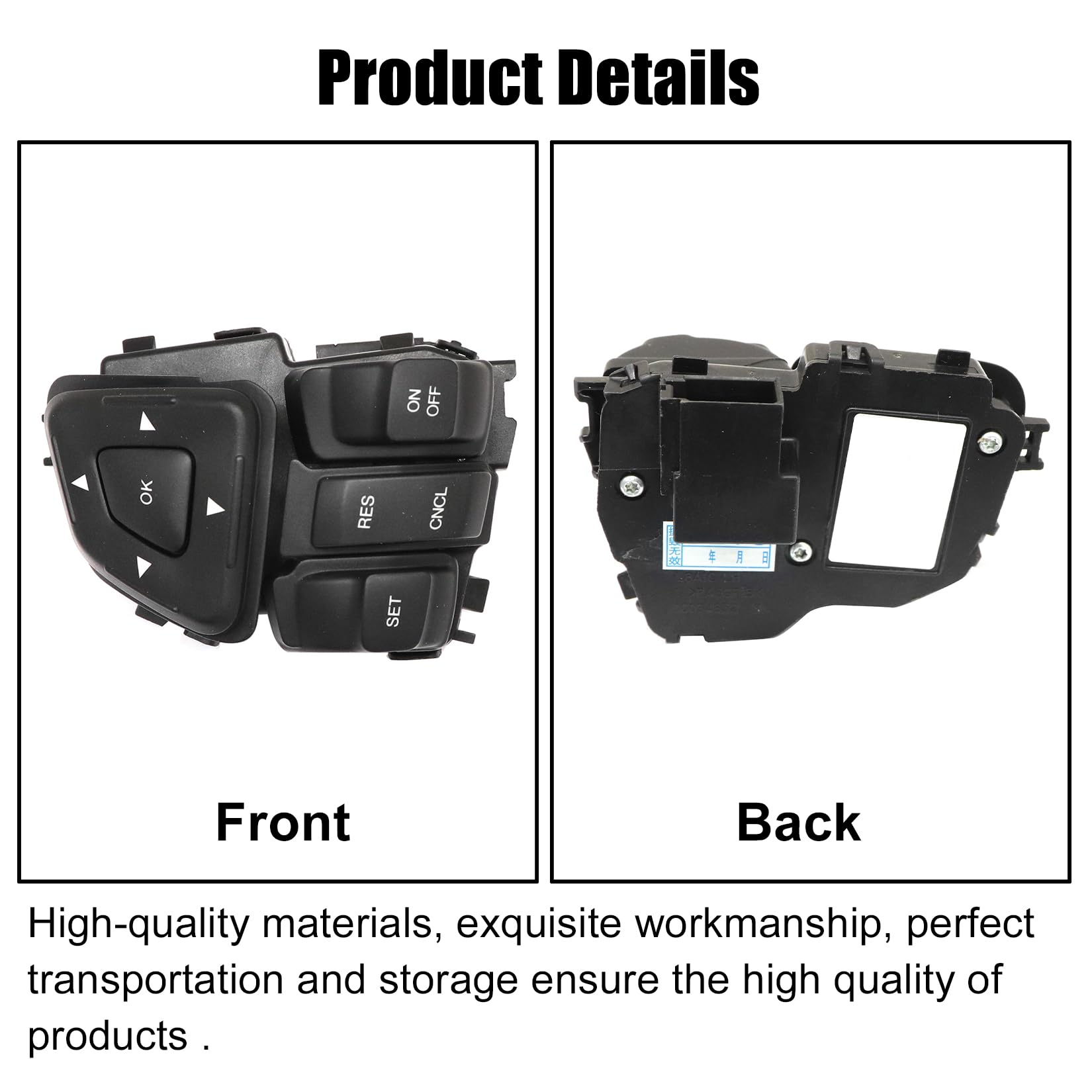 FZJDSD 1PC Car Steering Wheel Switch Compatible with Ford Edge Explorer Flex 2011-2019 - Replacement for BT4T9E740AFW - Easy Installation for Enhanced Driving Control & Convenience