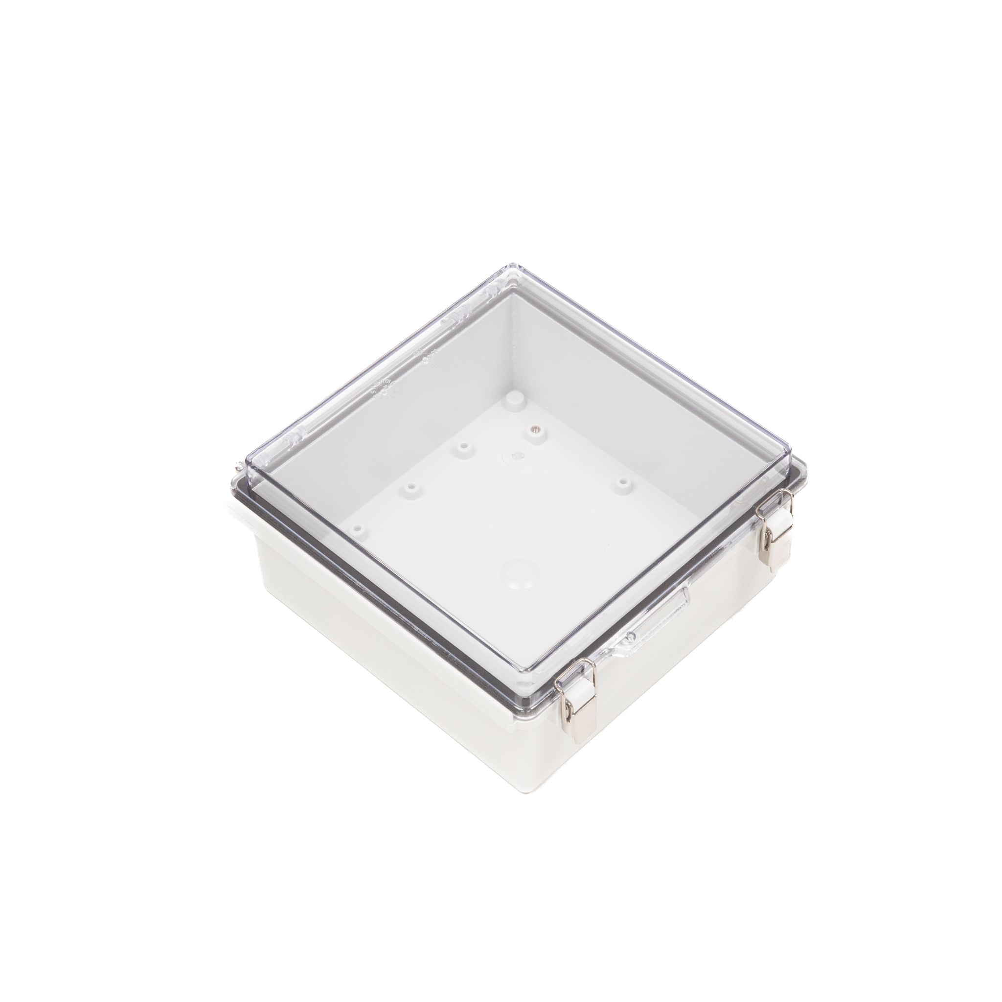 Boxco P Series 8.27x8.27x3.94 Inch (210x210x100mm) Waterproof Plastic Enclosure - IP67 & IK08 Rated ABS Case with Transparent Cover, Molded Hinge & Latch - Ideal for Outdoor Electronics, Industrial Equipment & DIY Projects
