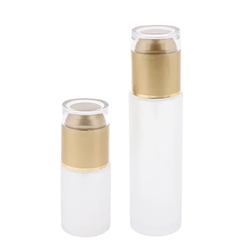 2 Pack Refillable Glass Spray Bottles (30ml & 80ml) - Golden Cosmetic Containers for Essential Oils, Perfumes & Skincare - Perfect for Travel, Home & Salon Use