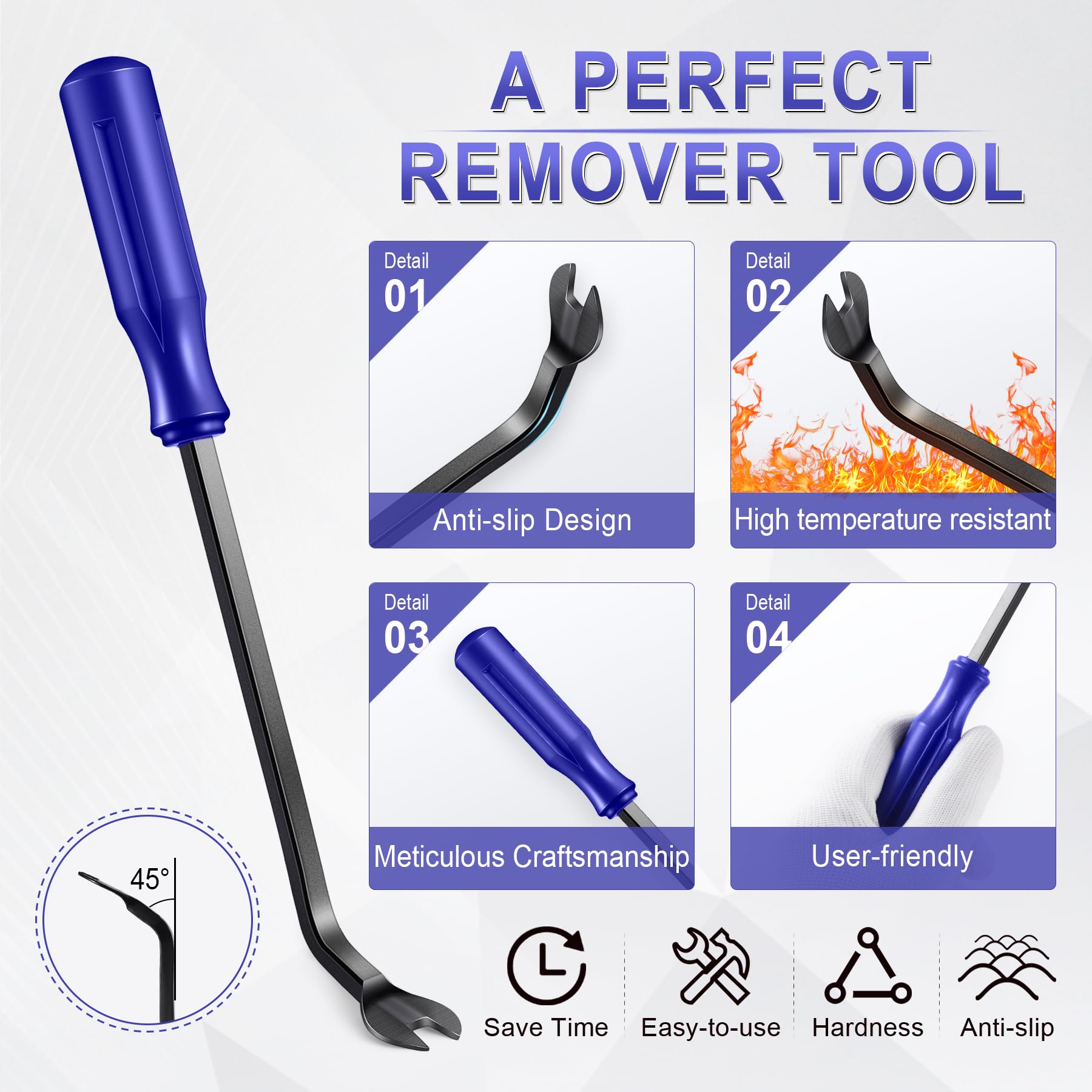 LivTee 5-Piece Auto Trim Removal Tool Kit - No Scratch Plastic Pry Tools for Car Interior Panel & Dash Fastener Removal - Professional Car Audio & Radio Installation Accessories (Blue) - Perfect for DIY Auto Repair, Vehicle Maintenance & Stereo Upgrades