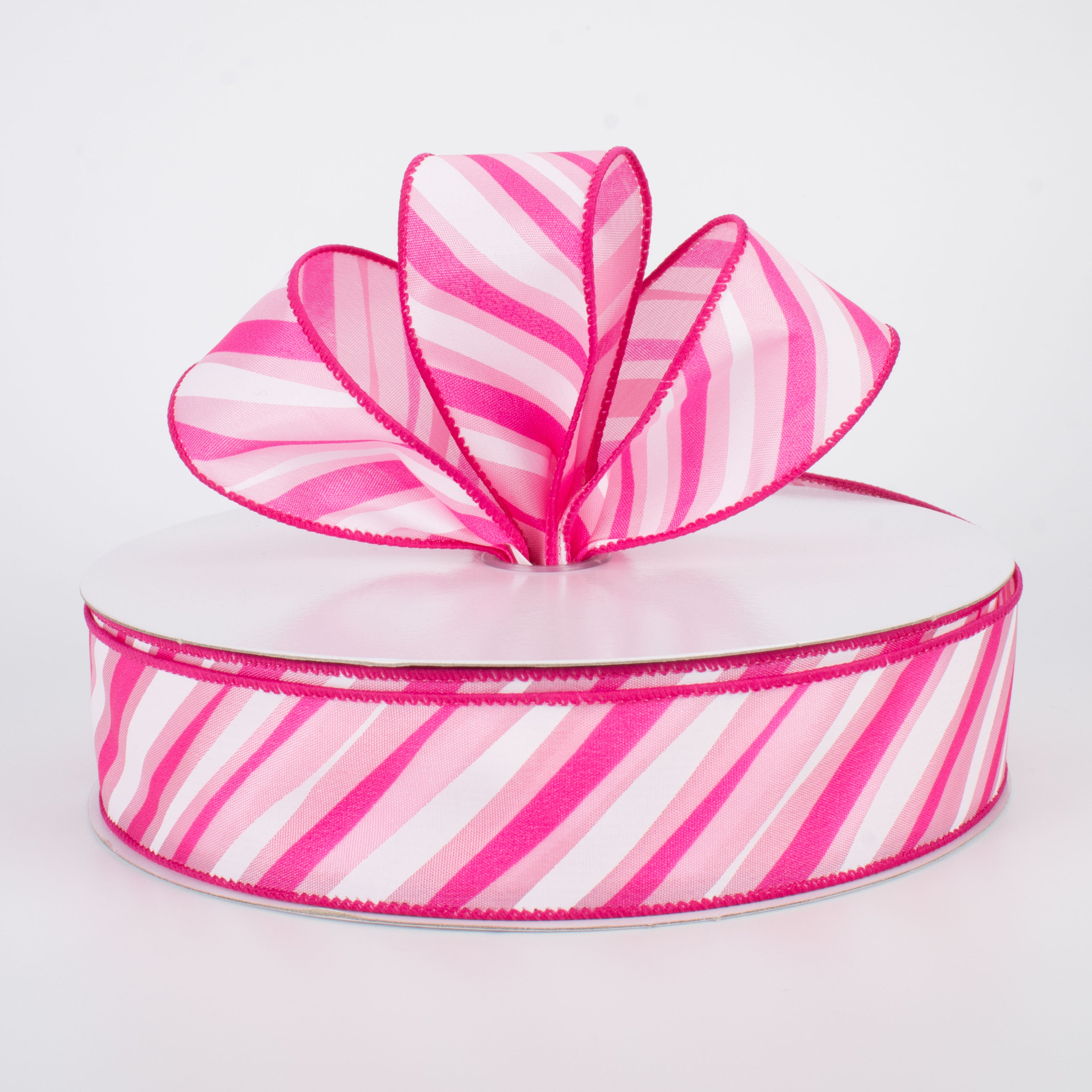 1.5 Inch Brushstroke Stripe Ribbon - Pink Craft Ribbon (50 Yards) for Gift Wrapping, DIY Scrapbooking & Party Decorations