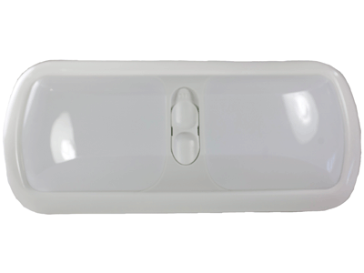 Arcon 18123 Modern Euro Style Double Light Fixture with White Glass Lens & White Base - Perfect for Living Room, Bedroom & Hallway Lighting