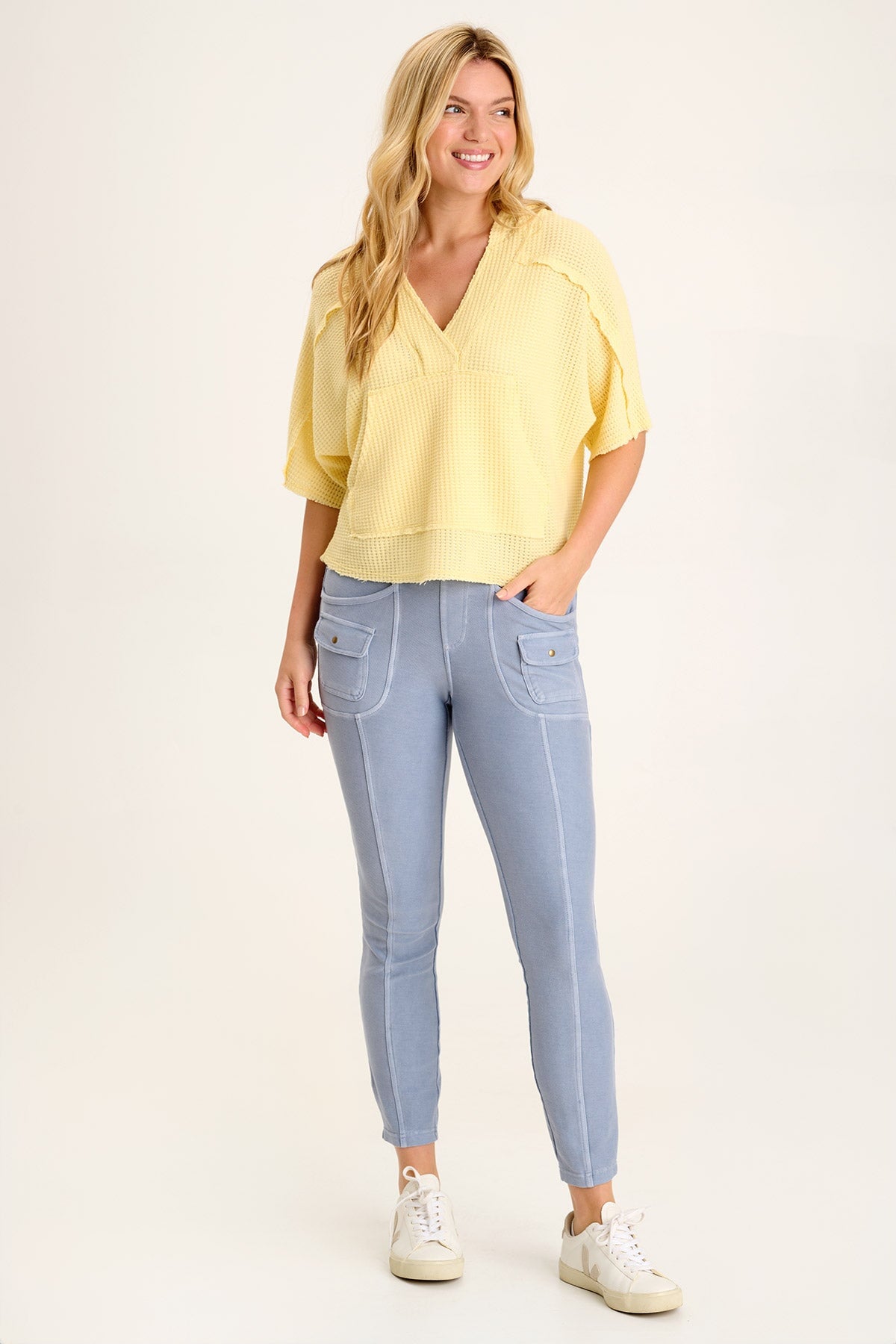 Caraf High-Waist Leggings for Women - Spry Blue Pigment - Yoga, Running, Gym & Everyday Wear