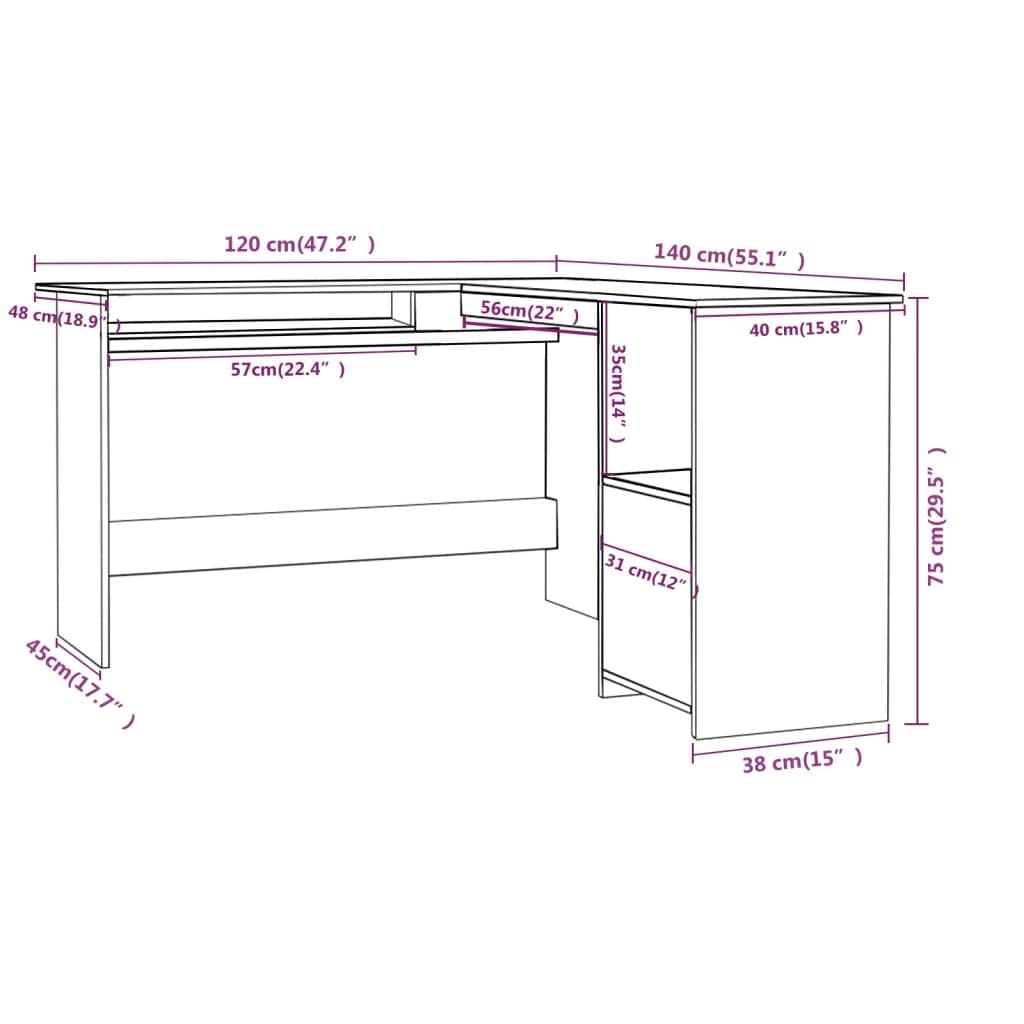 L-Shaped Corner Desk 47.2
