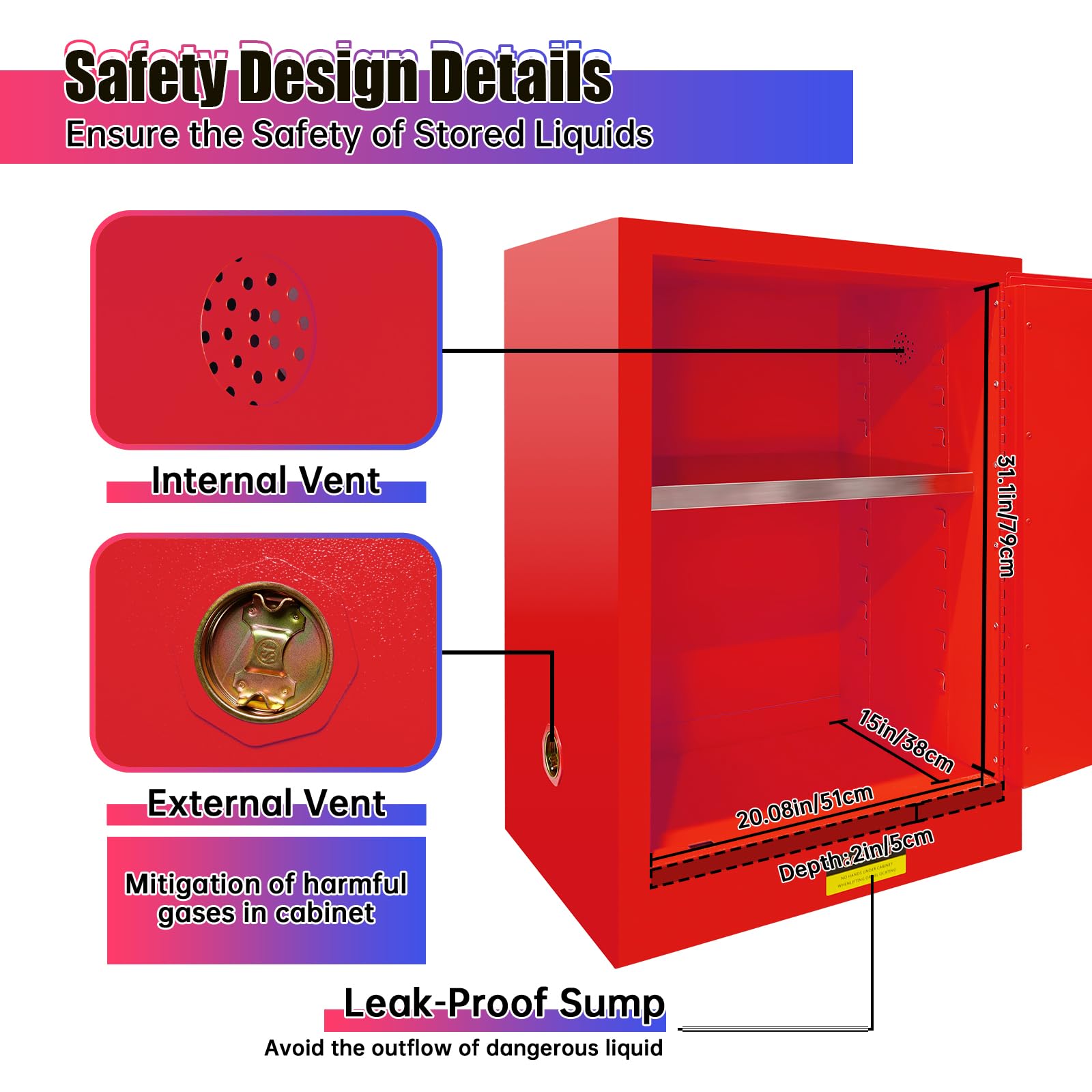 12 Gallon Flammable Safety Storage Cabinet - 35