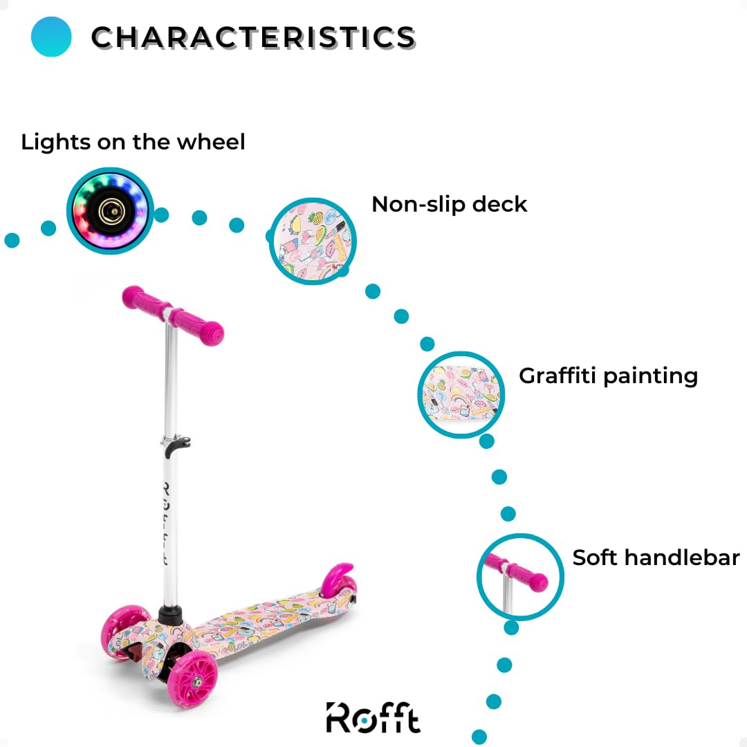 **Best Kids Scooter for Ages 3-5 - Self-Balancing with Light Up Wheels & Adjustable Height - Wide Deck & Aluminum T-Bar - Perfect for Boys & Girls Outdoor Play & Commuting**