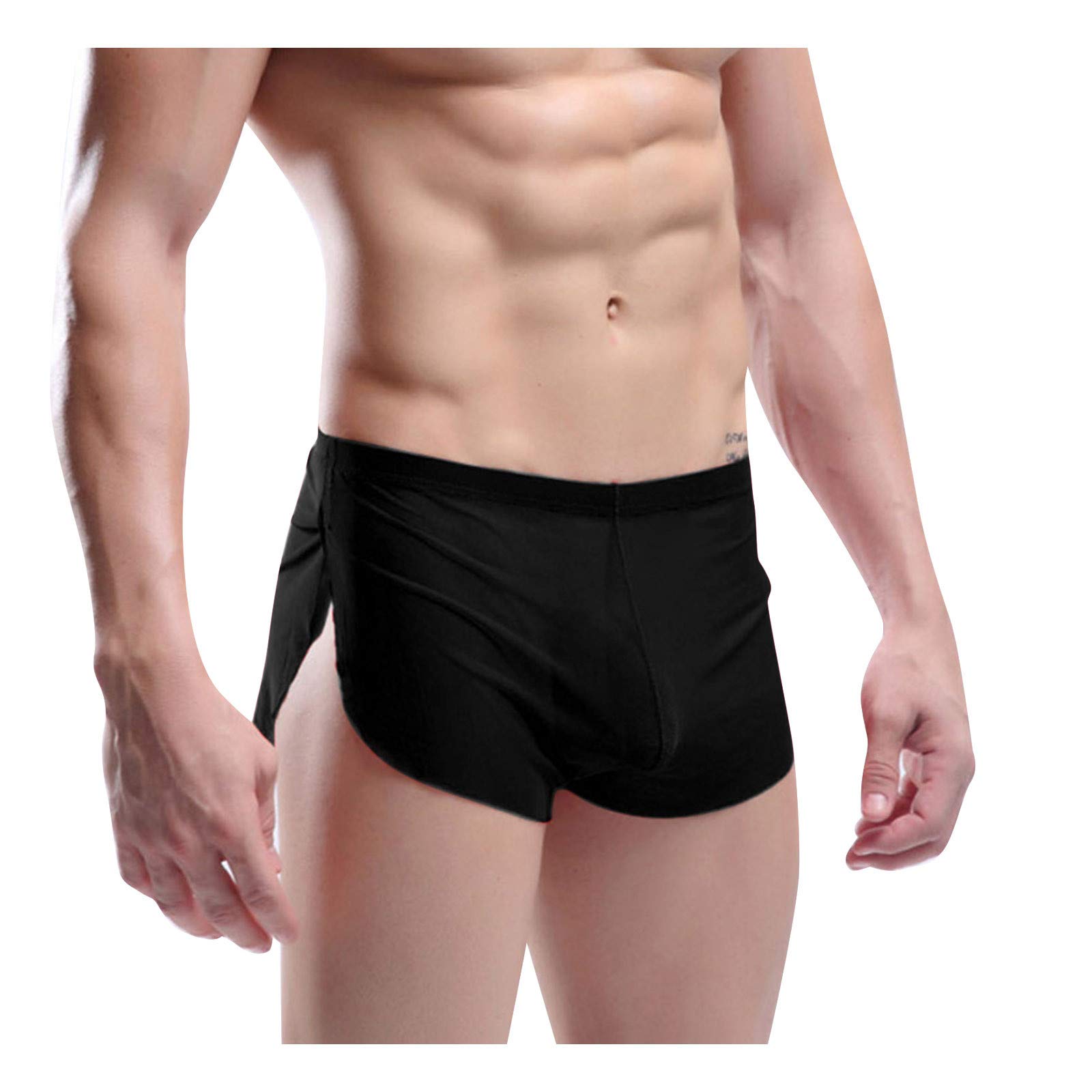 JINMGG Men's Silky Underwear Shorts - Soft & Comfortable Boxer Briefs for Sleep, Lounge & Home Wear - Sexy Round Cut Design