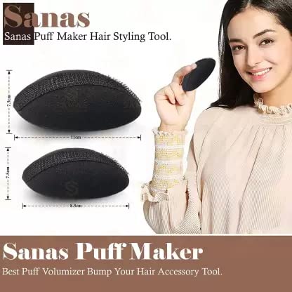 Champion Red Hair Puff Set of 2 - Oval Puff Maker Tool for Voluminous Hairstyles | Hair Styling Accessories for Women & Girls | Perfect for Updos, Ponytails & Special Occasions