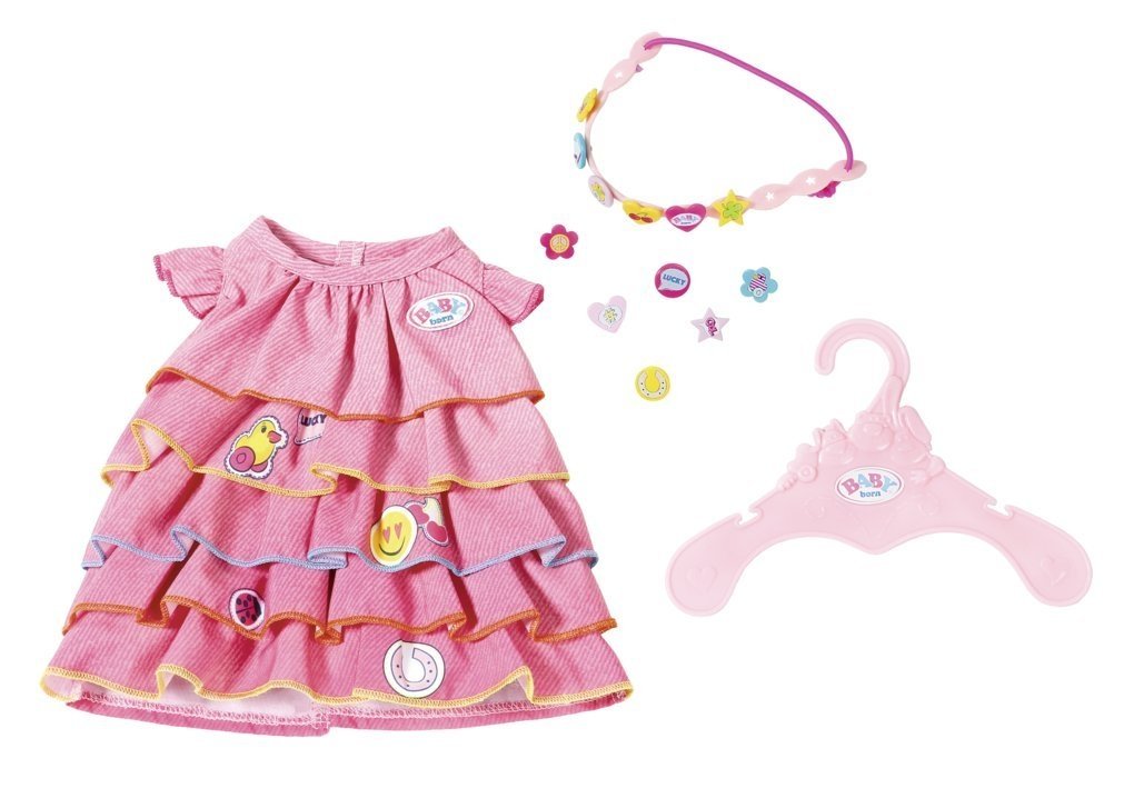 Luxury Baby Born Summer Dress Floral Pink - Doll Clothes for Playtime