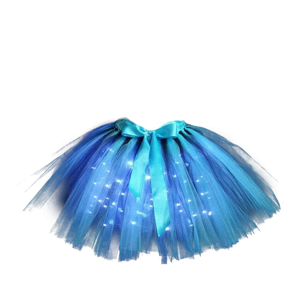 LED Light Up Tutu Skirt for Adults & Kids - Glow in The Dark Fluffy Ballet Dance Skirt with Princess Magic Design for Parties, Halloween, Cosplay & Performance