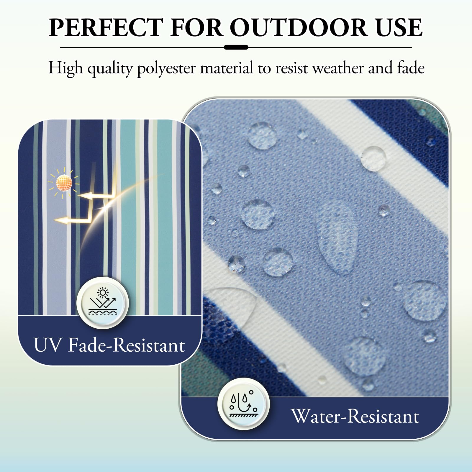 Premium Water-Resistant Outdoor Chair Cushions Set of 6 - 17