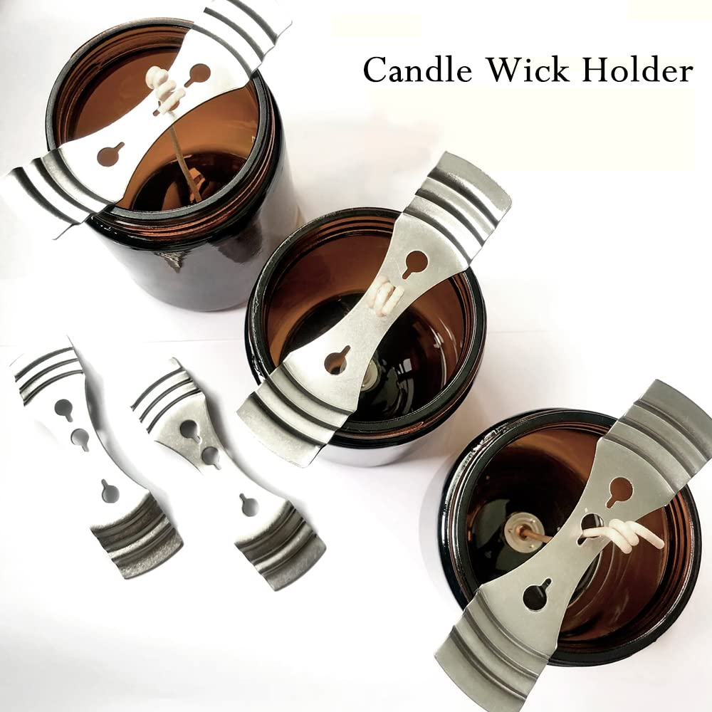 10pcs Metal Candle Wick Holders with Wick Trimmer & Tweezers - Candle Making Supplies Kit for DIY Wax Candles - Perfect for Home Decor, Gifts & Aromatherapy (White, CWH01)