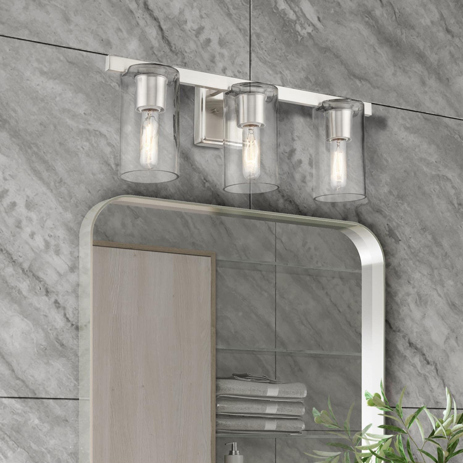 Clarion 3-Light Bathroom Vanity Light Fixture - 8.75