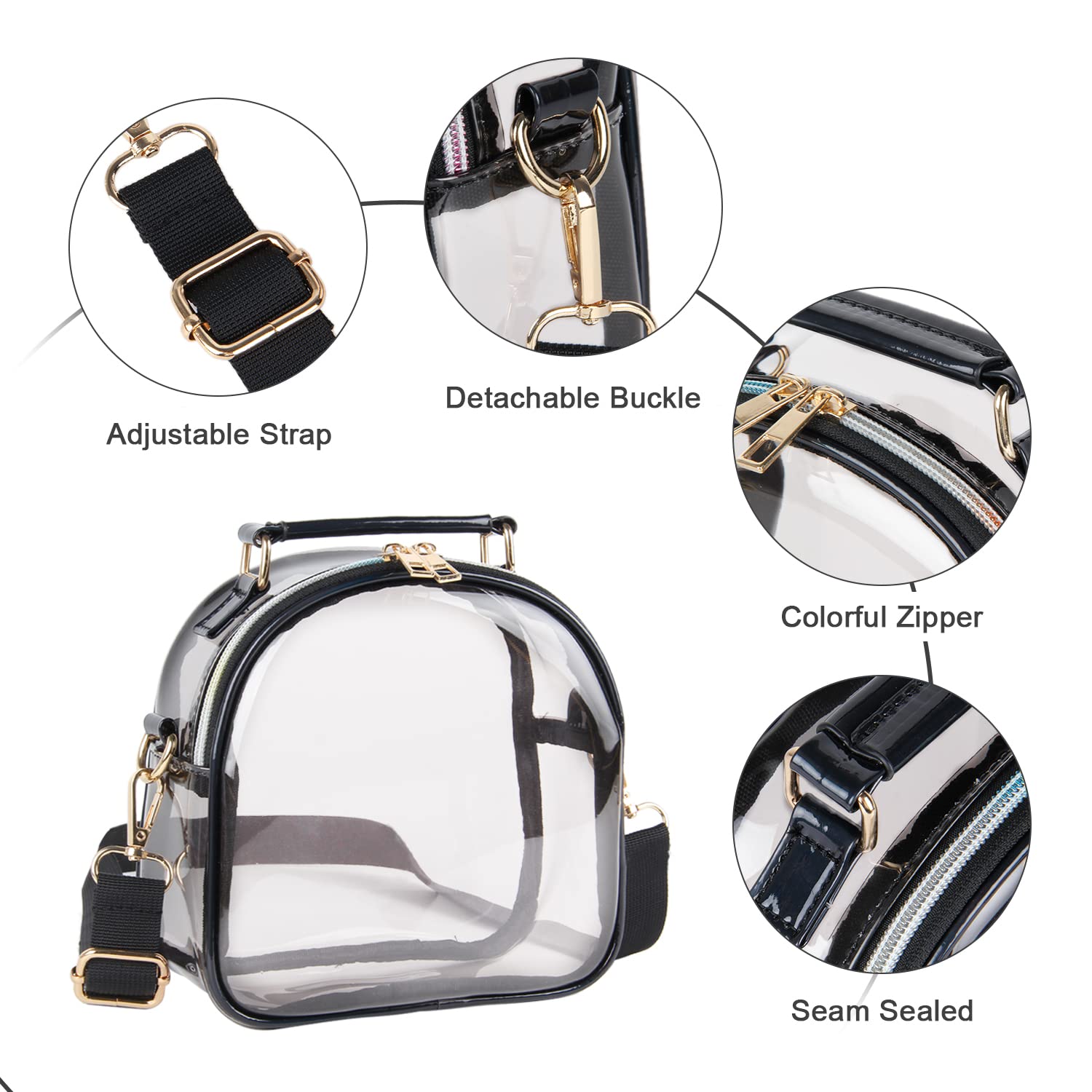 **Oweisong Clear Crossbody Purse for Women - Neon Transparent Jelly Handbag, Stadium Approved, Fashionable & Lightweight - Perfect for Concerts, Sports Games & Night Out**