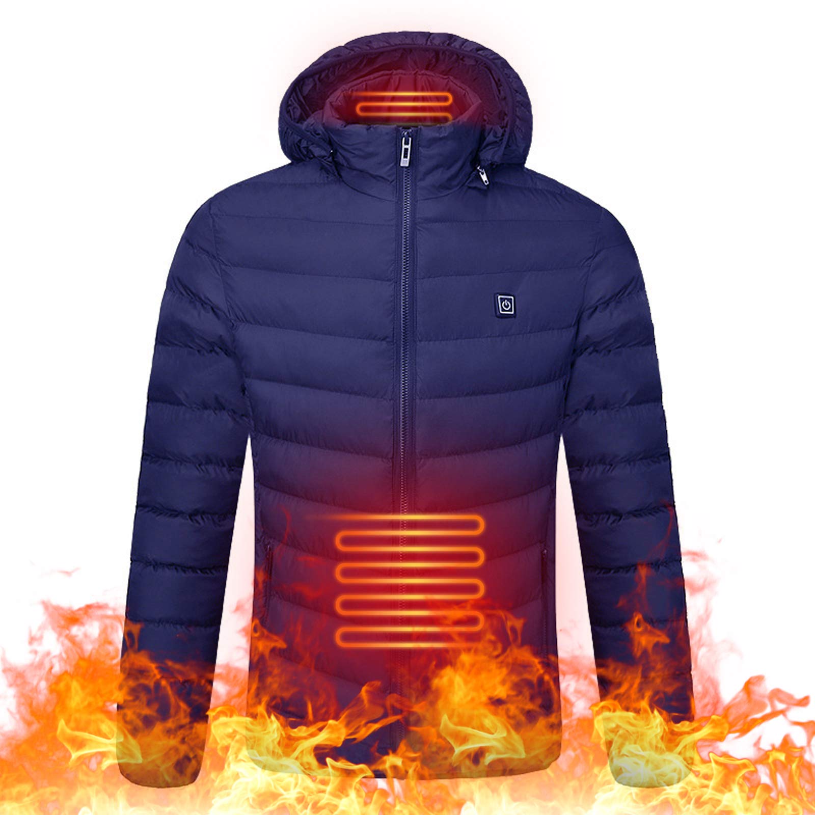 Lixada USB Heated Jacket for Men & Women - Electric Warm Coat with Removable Hood, Lightweight Thermal Vest - Perfect for Winter Outdoor, Camping, Hiking & Cold Weather Activities (Battery Not Included)