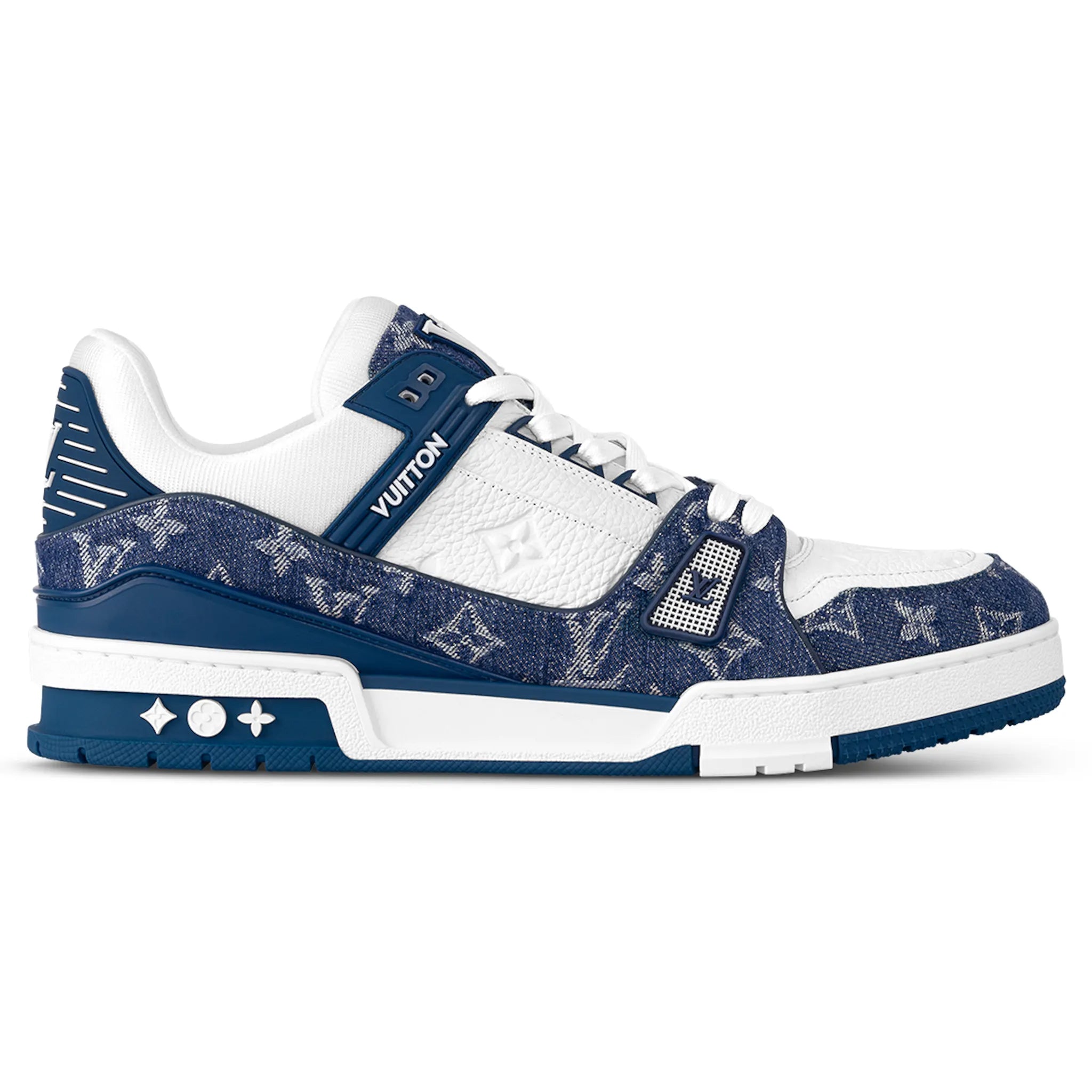 Louis Vuitton LV Monogram Blue Denim Sneakers for Men - Luxury Designer Casual Shoes for Everyday Wear & Street Style Fashion