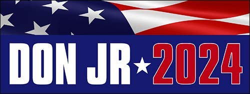 Donald Trump Jr 2024 Presidential Campaign Stickers - Vote Republican Vinyl Decals for Cars, Trucks, Laptops & Coolers (3x9 Inch) - Perfect for Political Supporters, Election Season & Conservative Pride