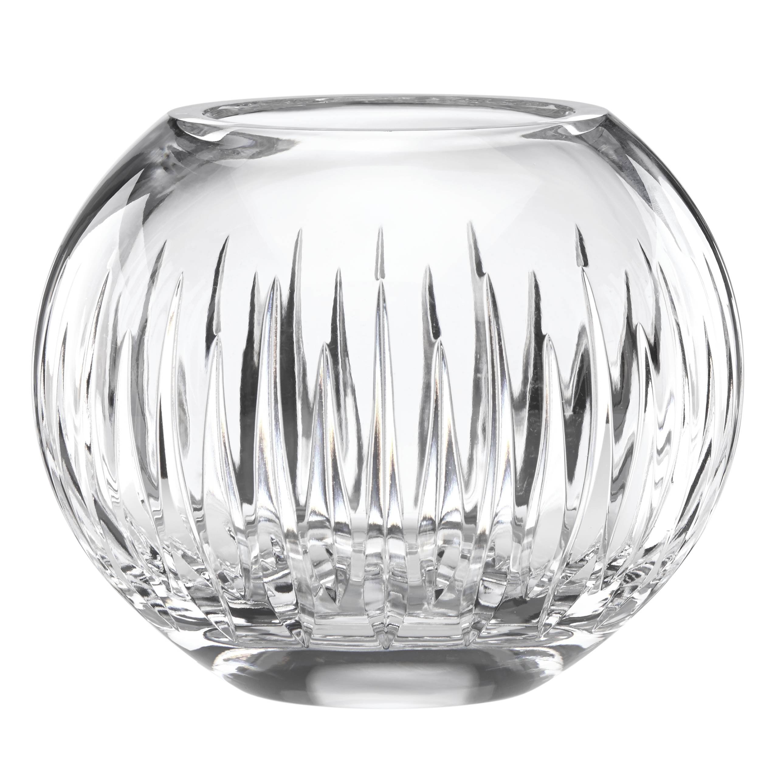 Reed & Barton Soho Crystal 8 Inch Rose Bowl - Elegant Glass Centerpiece for Weddings, Home Decor & Gift Giving