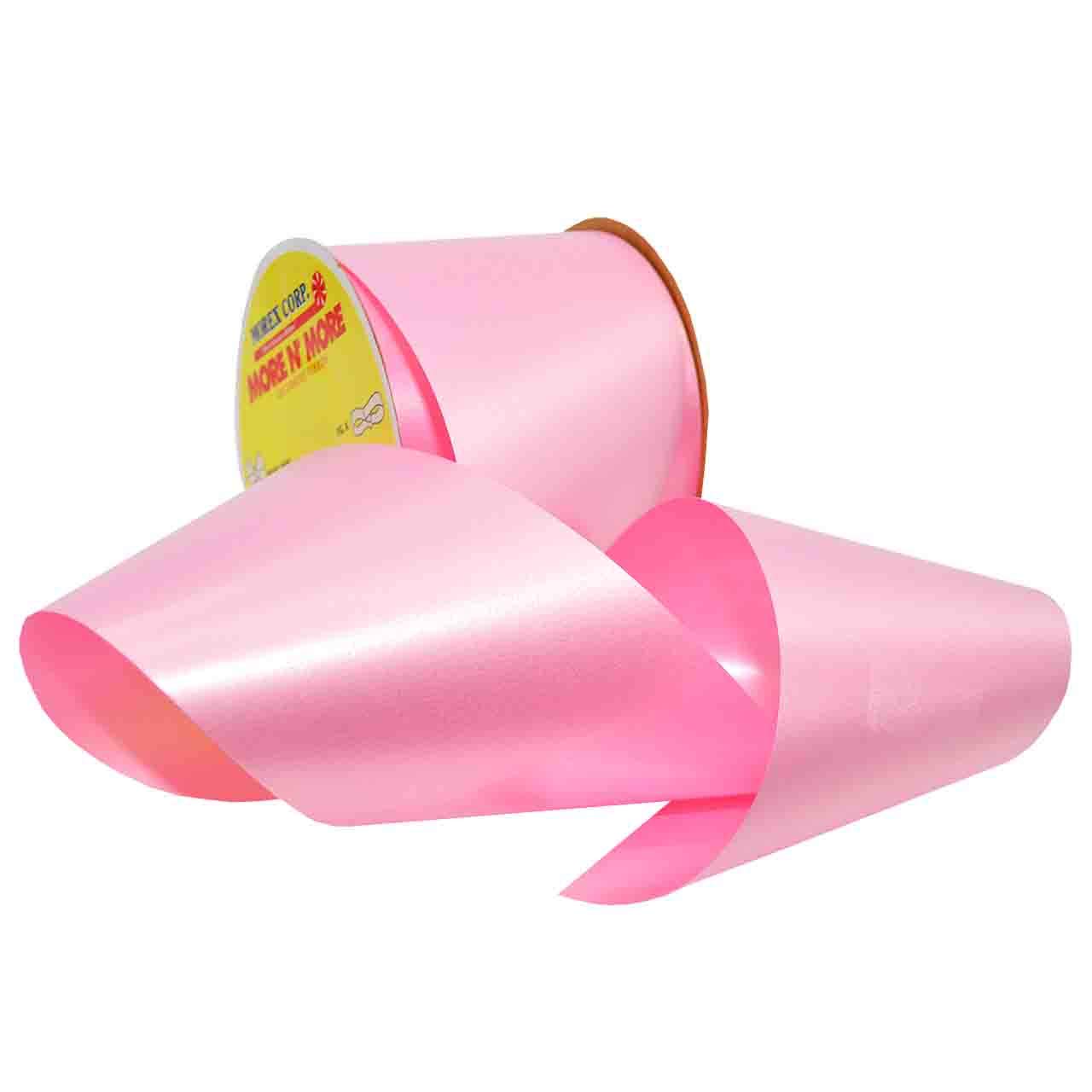 Morex 3.5 Inch x 75 Yards Light Pink Embossed Polypropylene Decorative Ribbon - Perfect for Gift Wrapping, Wedding Decorations, DIY Crafts & Party Favors