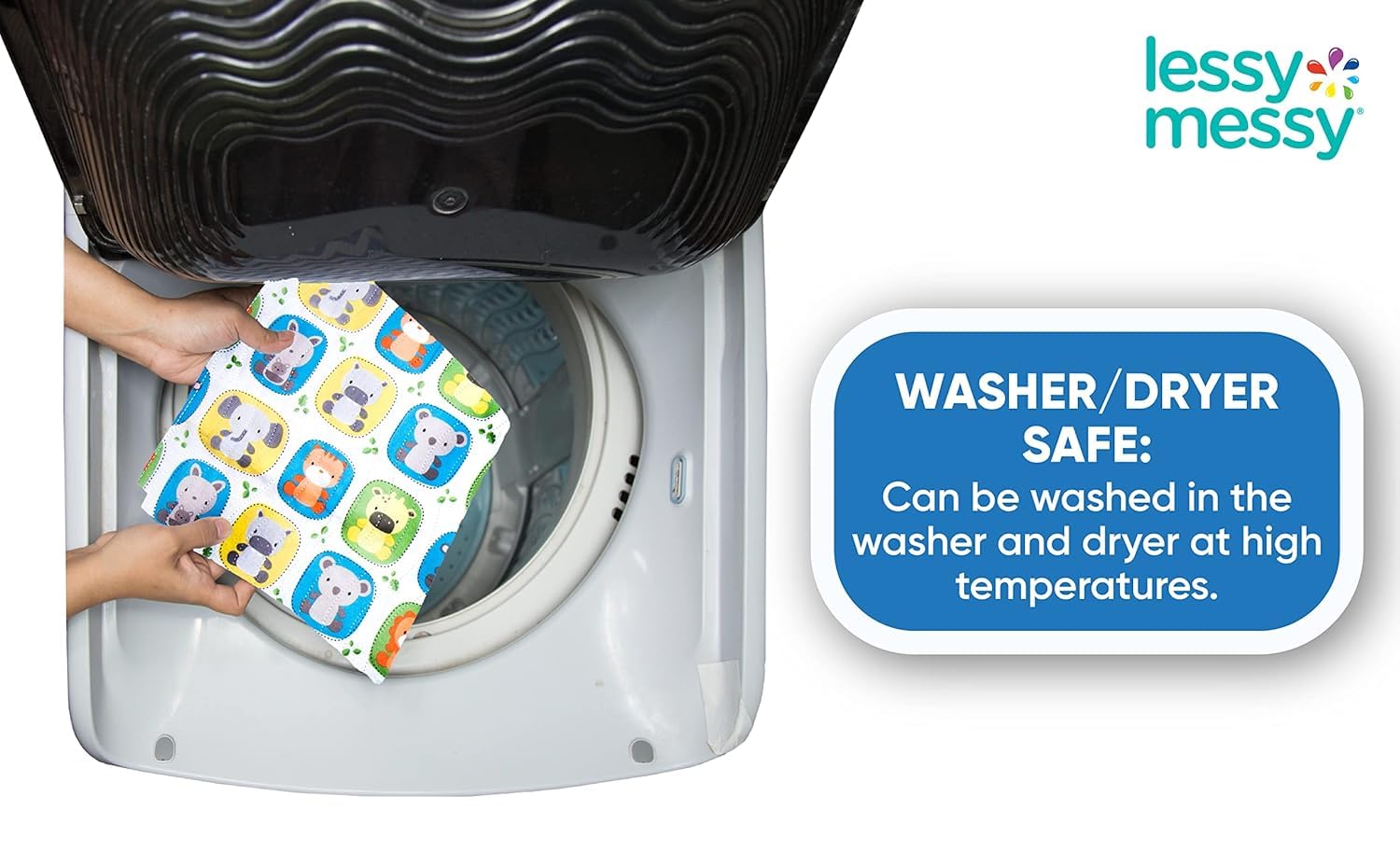 Waterproof Extra Large Diaper Changing Mat - Portable Baby Changing Pad Safe for Washer & Dryer - Soft Animal Print Design for Nursery, Travel & On-the-Go Diaper Changes
