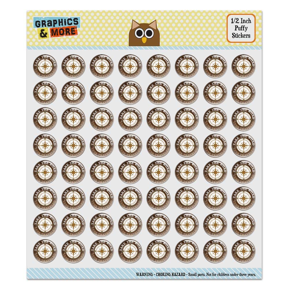 Travel Compass Bubble Stickers for Scrapbooking & Crafts - Adventure Theme