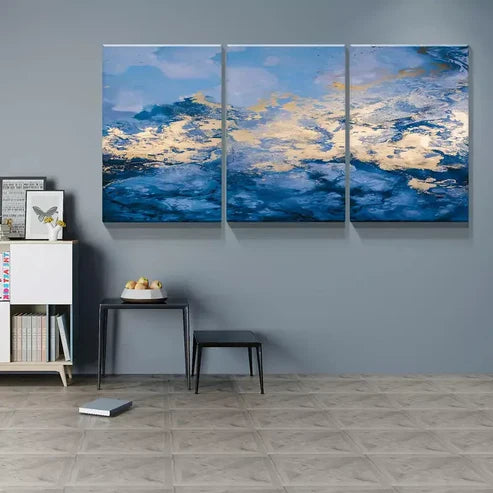 3-Piece Abstract Canvas Wall Art Set - 60x90 cm Framed Prints, High-Quality Australian-Made Ready-to-Hang Paintings for Living Room, Bedroom & Office Decor