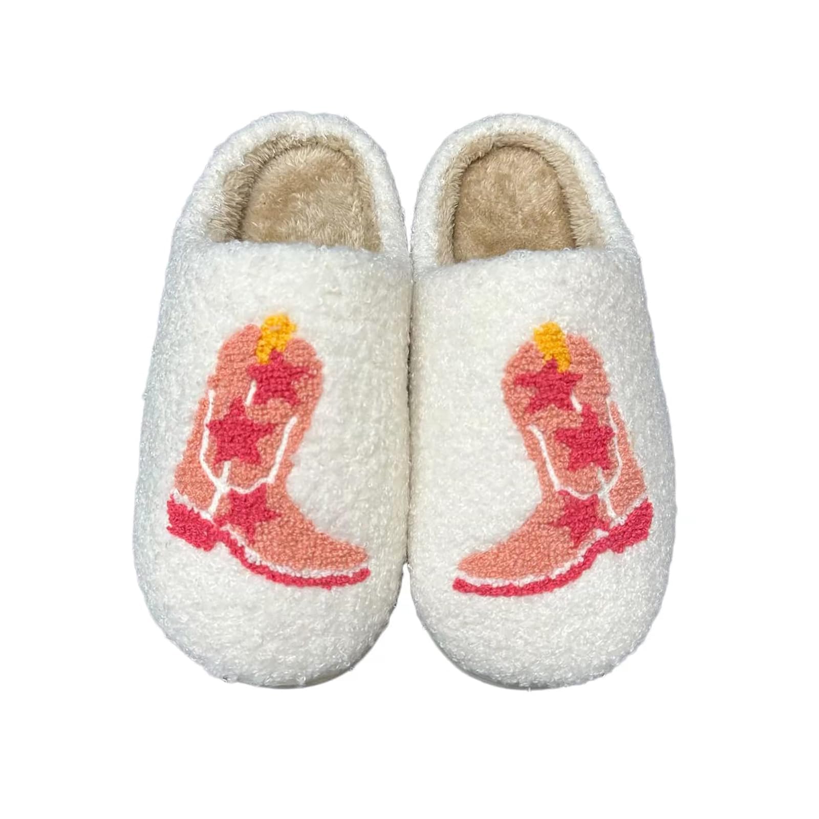 CLYCTIP Women's Memory Foam House Slippers - Soft Indoor/Outdoor Cowboy Bootie Slippers for Ladies - Perfect for Home, Office & Relaxation