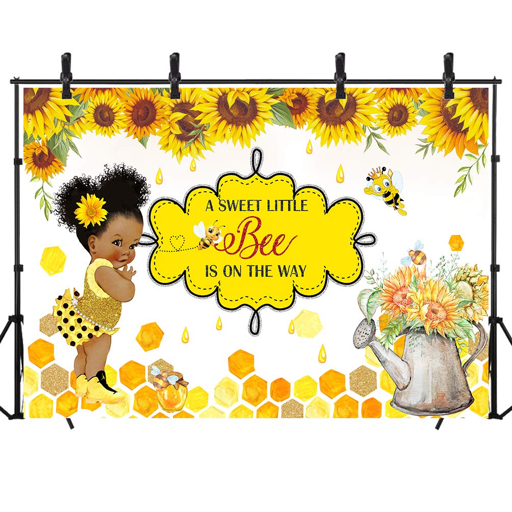 Sweet Little Bee Baby Shower Backdrop - 7x5ft Sunflower Gender Reveal Photo Background for Girl Baby Showers & Gender Reveal Party Decorations | Perfect for Nursery Decor, Birthday Parties & Instagram Photos