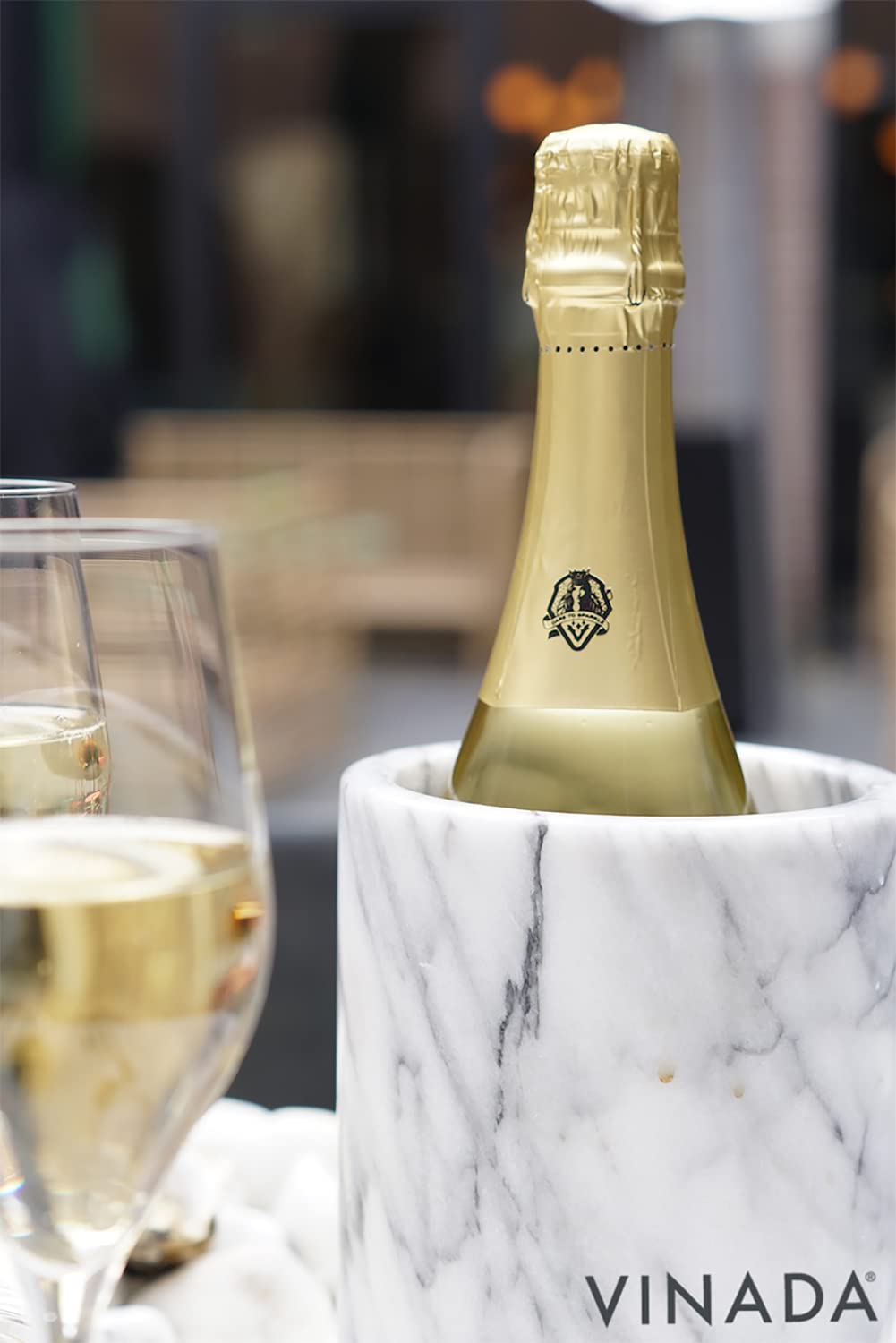 VINADA Sparkling Gold Non-Alcoholic Wine - 750ml (6 Bottles) | Premium Zero Alcohol Wine Alternative for Celebrations, Parties & Healthy Lifestyle